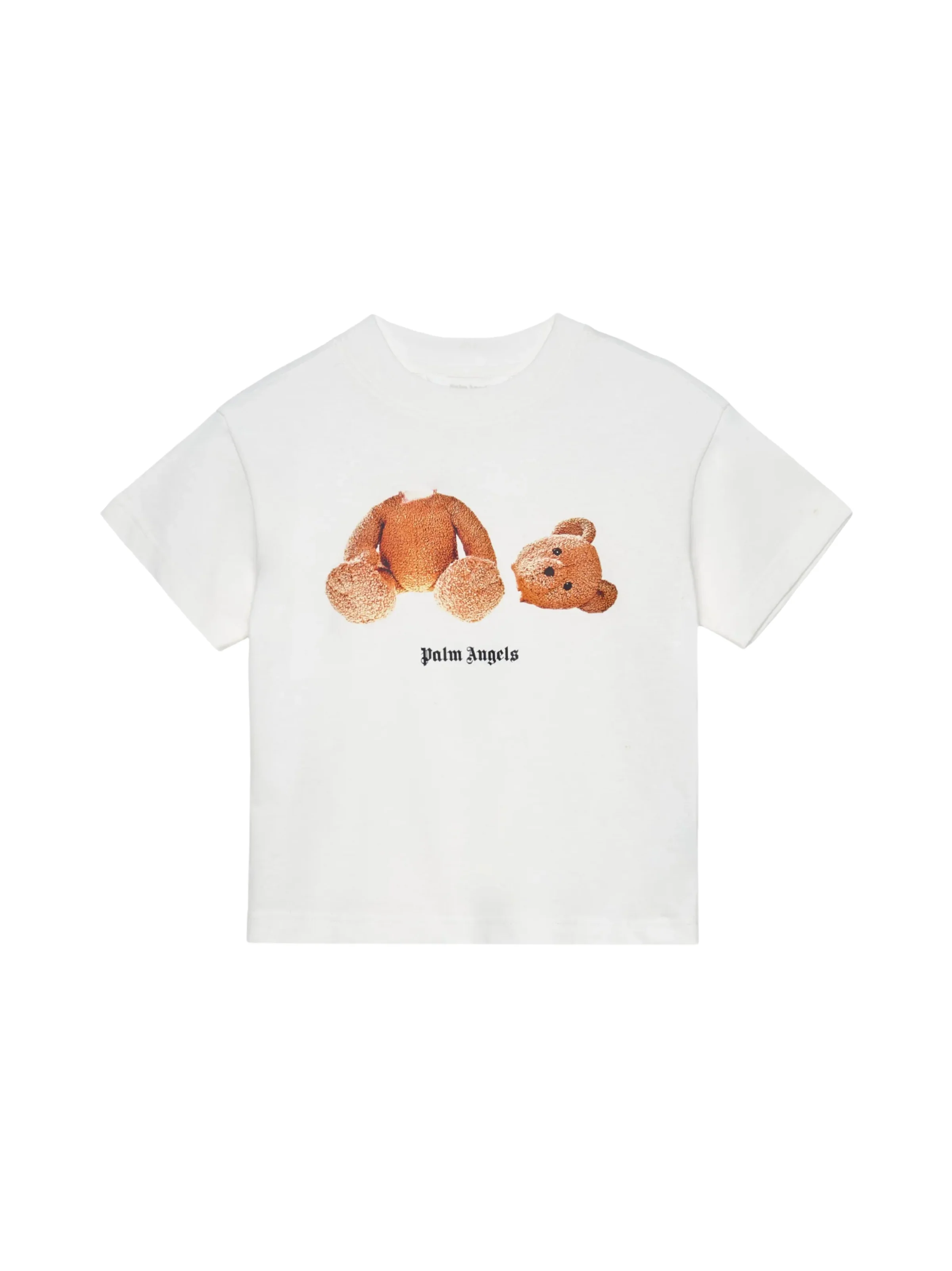 T-Shirt Palm Angels bianca con teddy e logo