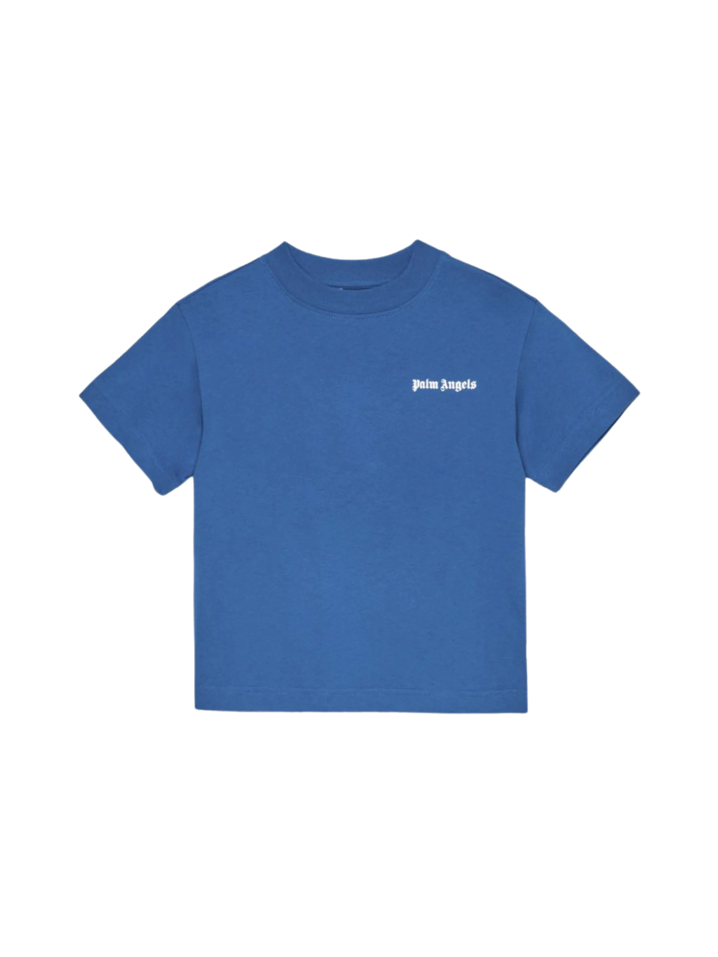 T-Shirt Palm Angels blu con logo sul petto