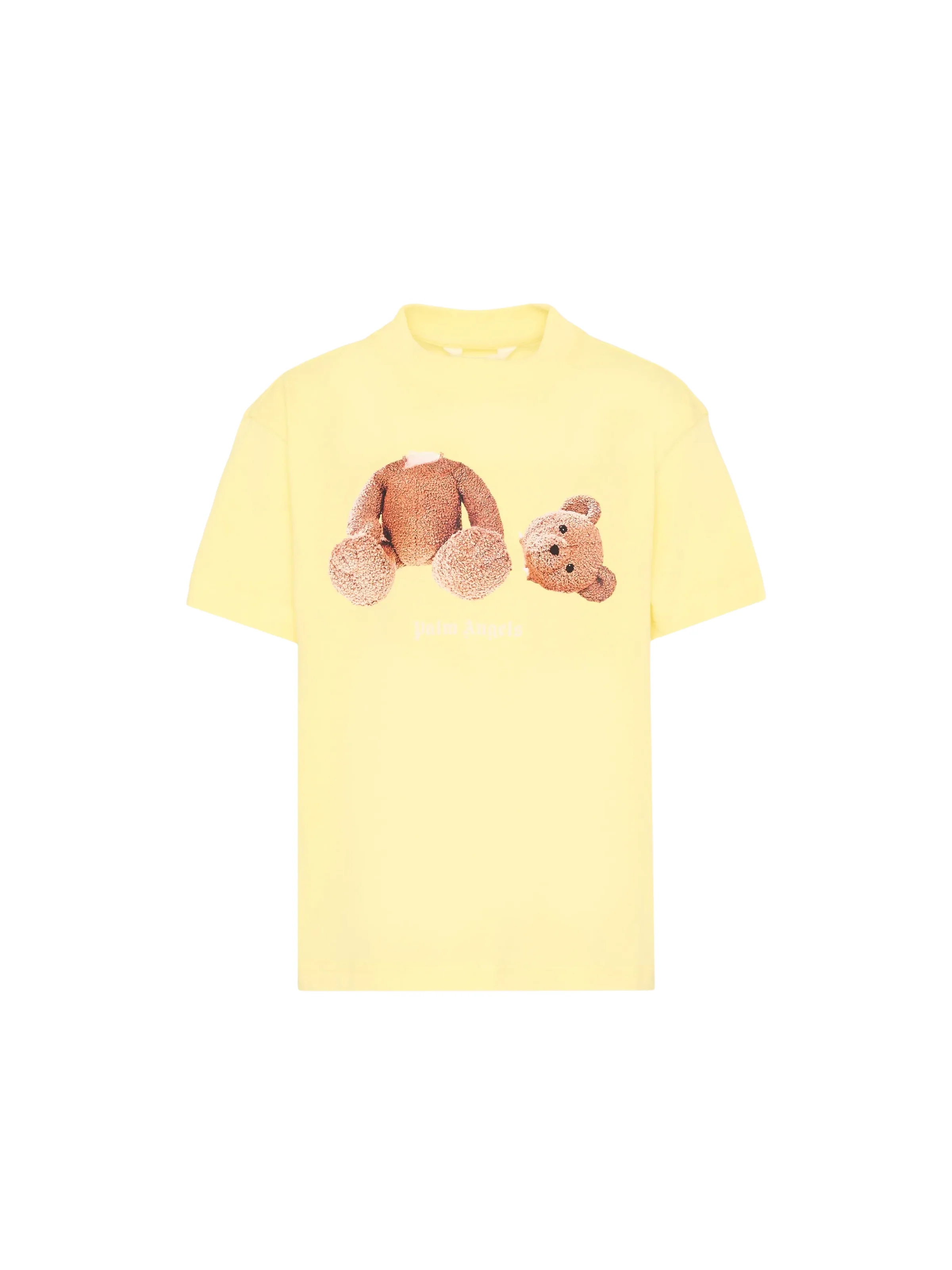 T-Shirt Palm Angels gialla con teddy
