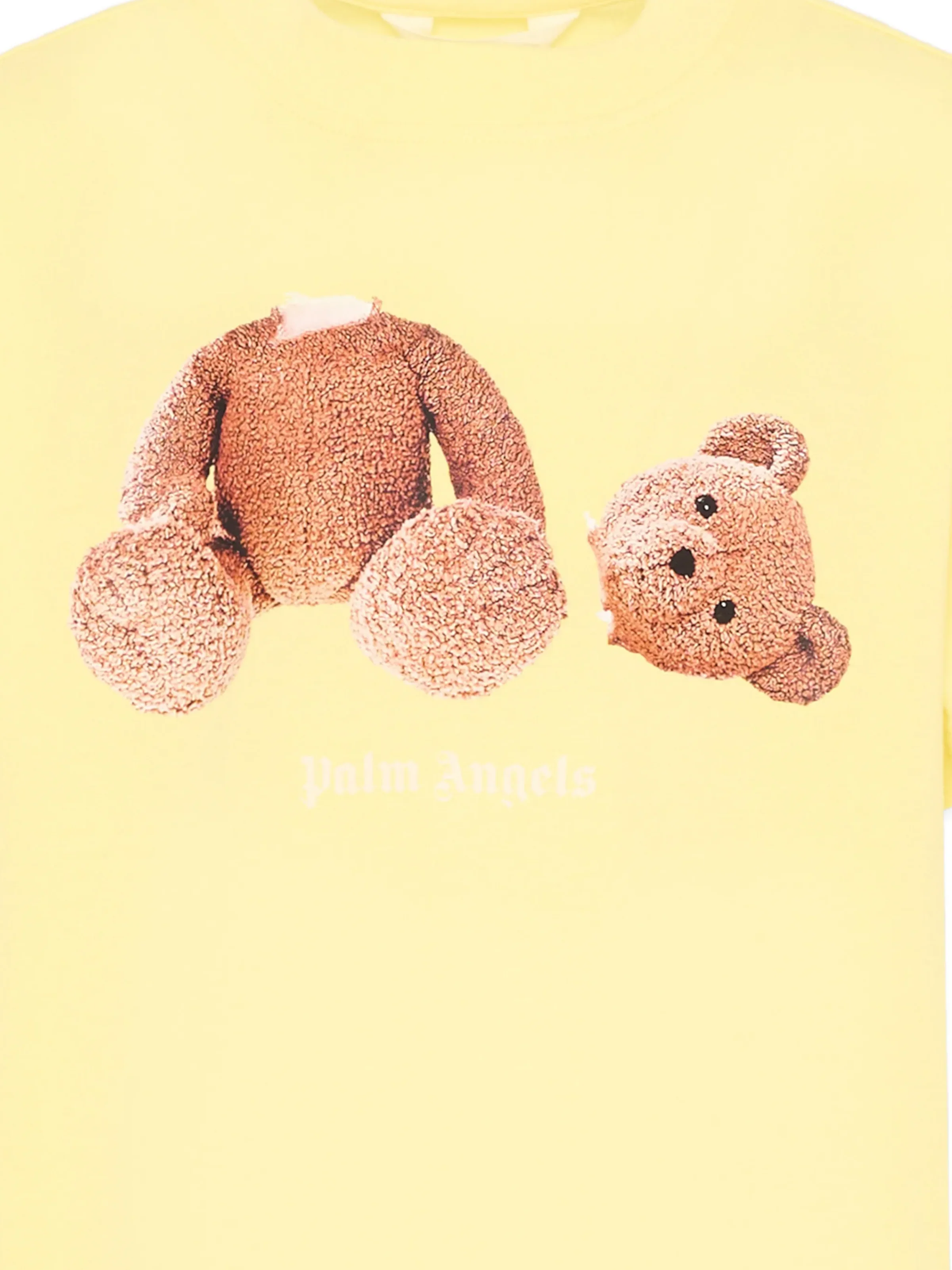 T-Shirt Palm Angels gialla con teddy - Image 2