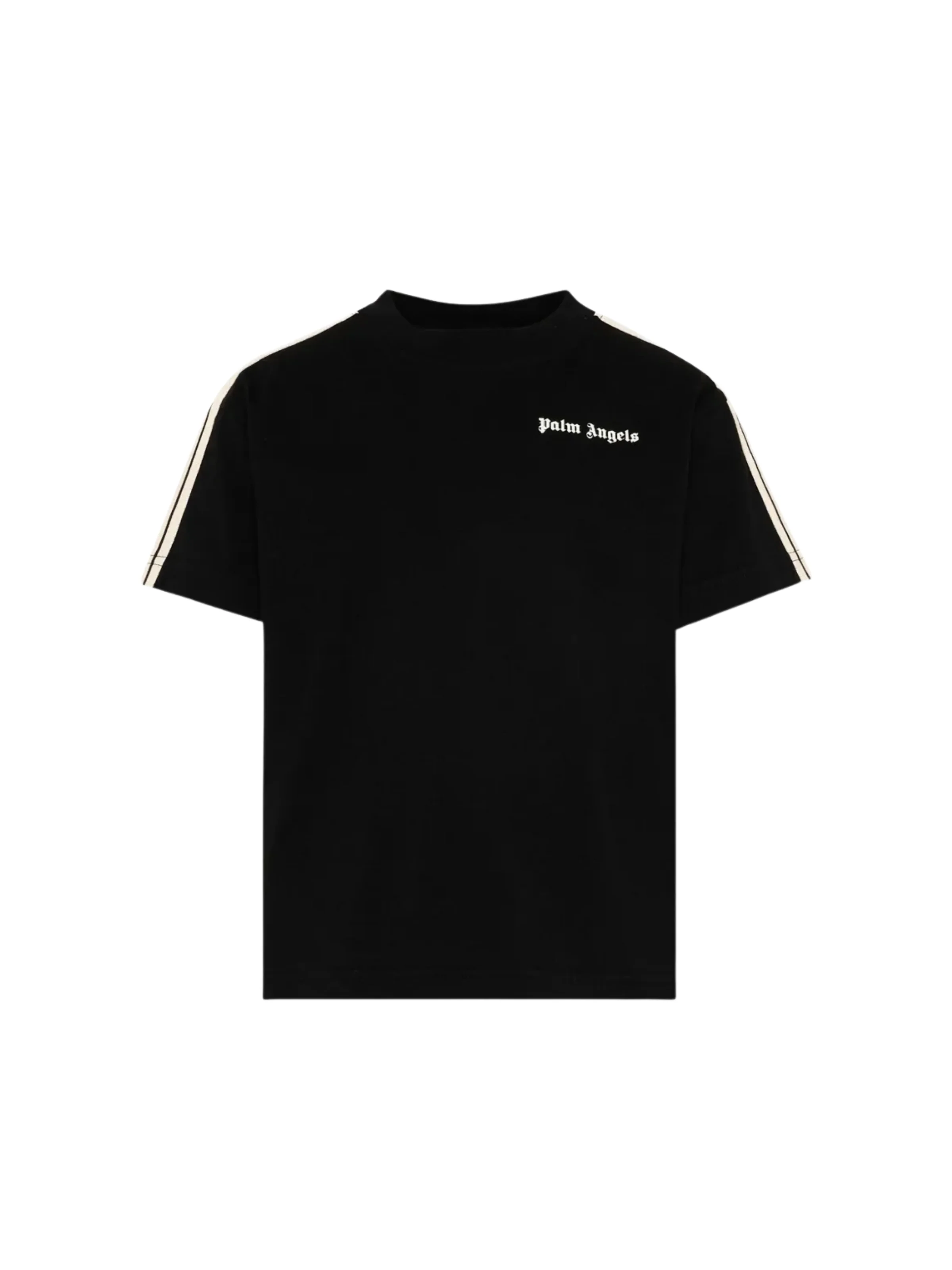 T-Shirt Palm Angels nera con bande laterali e logo