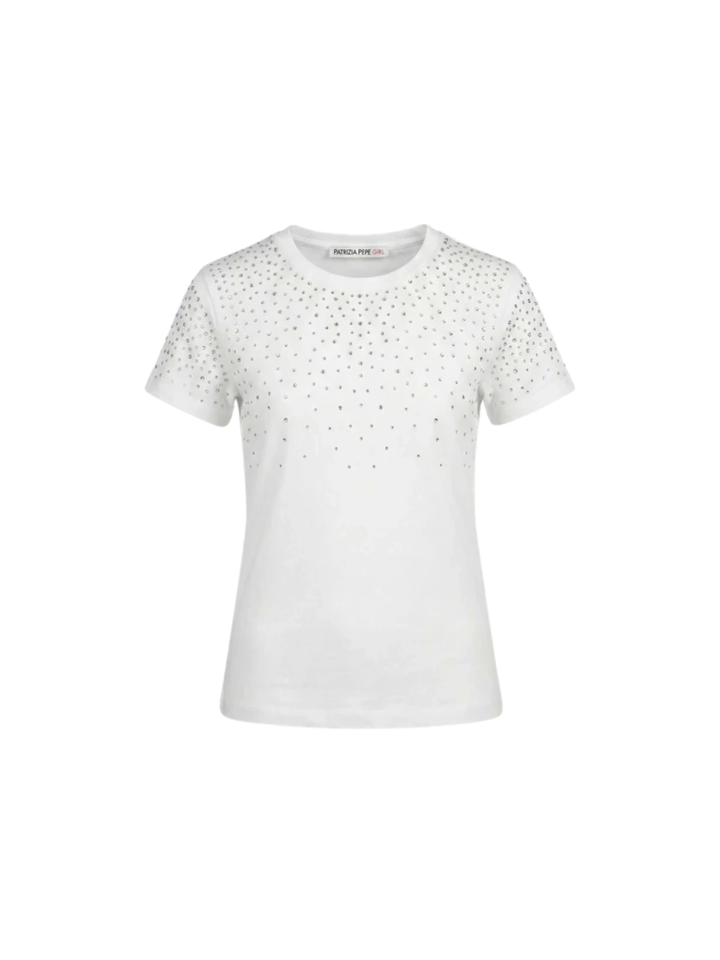 T-Shirt Patrizia Pepe bianca con strass