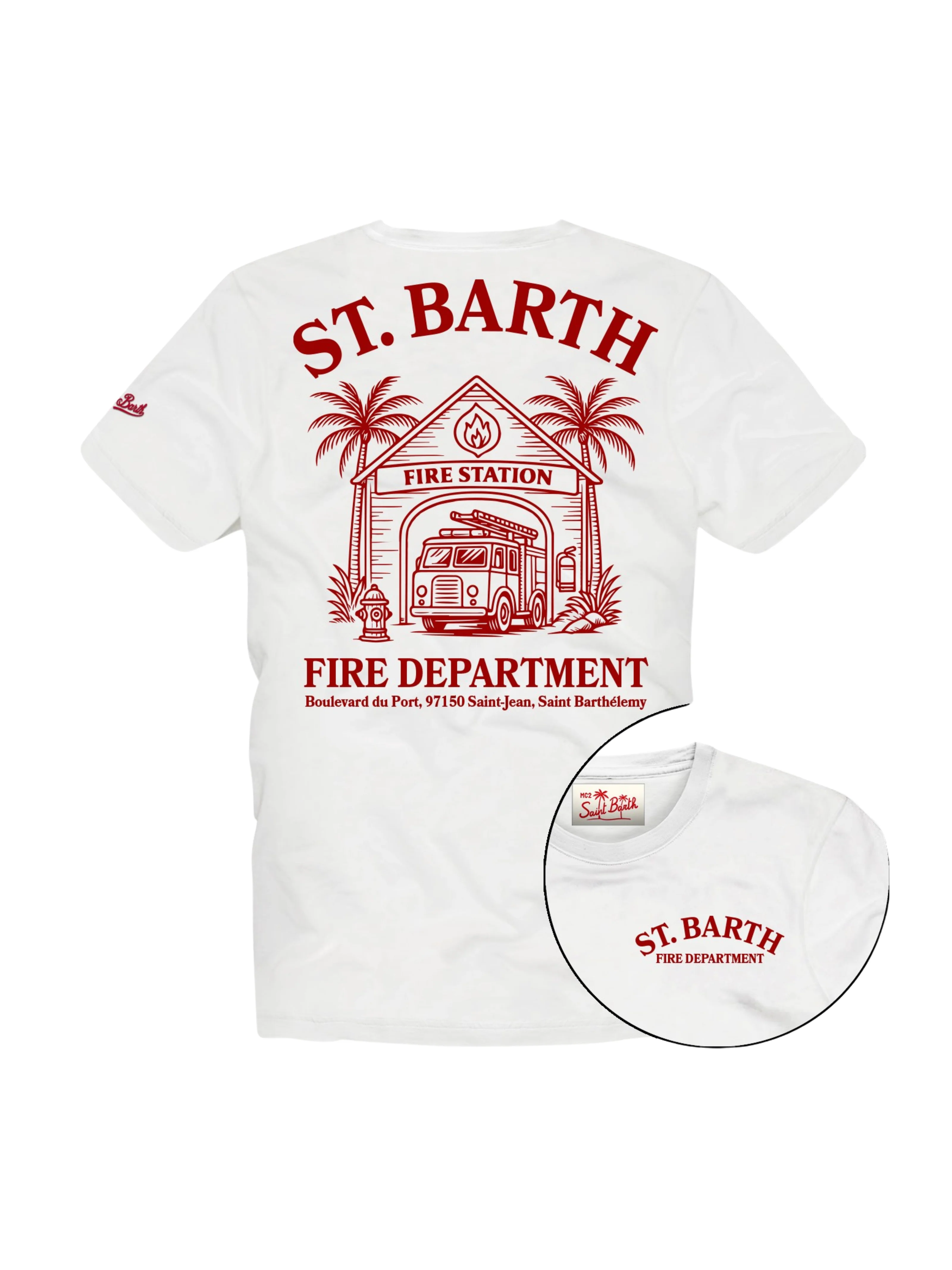 T-Shirt "Portland Jr" Saint Barth bianca "St. Barth Fire Department"