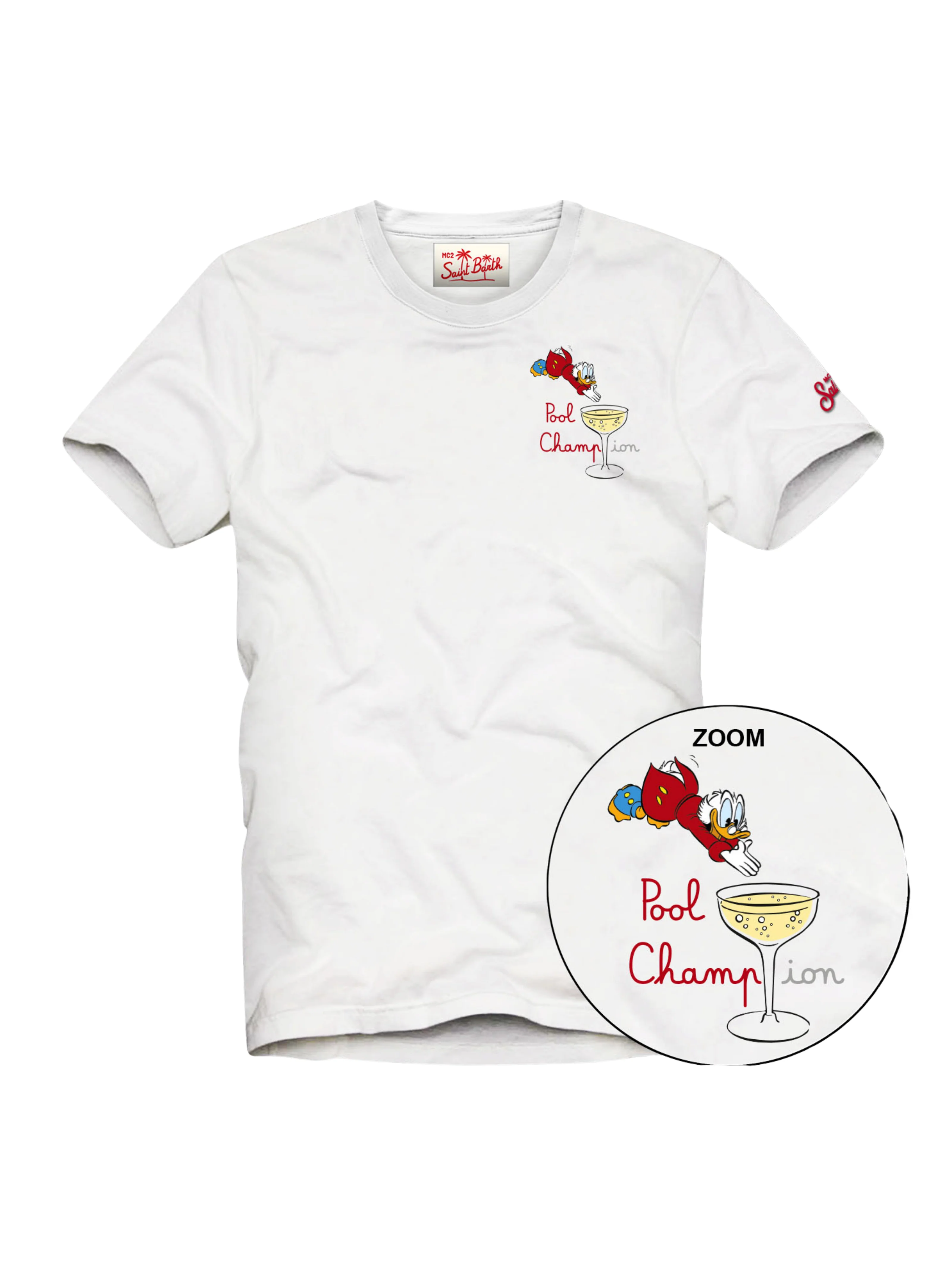 T-Shirt "Portofino" Saint Barth bianca "Pool Champion" con paperone