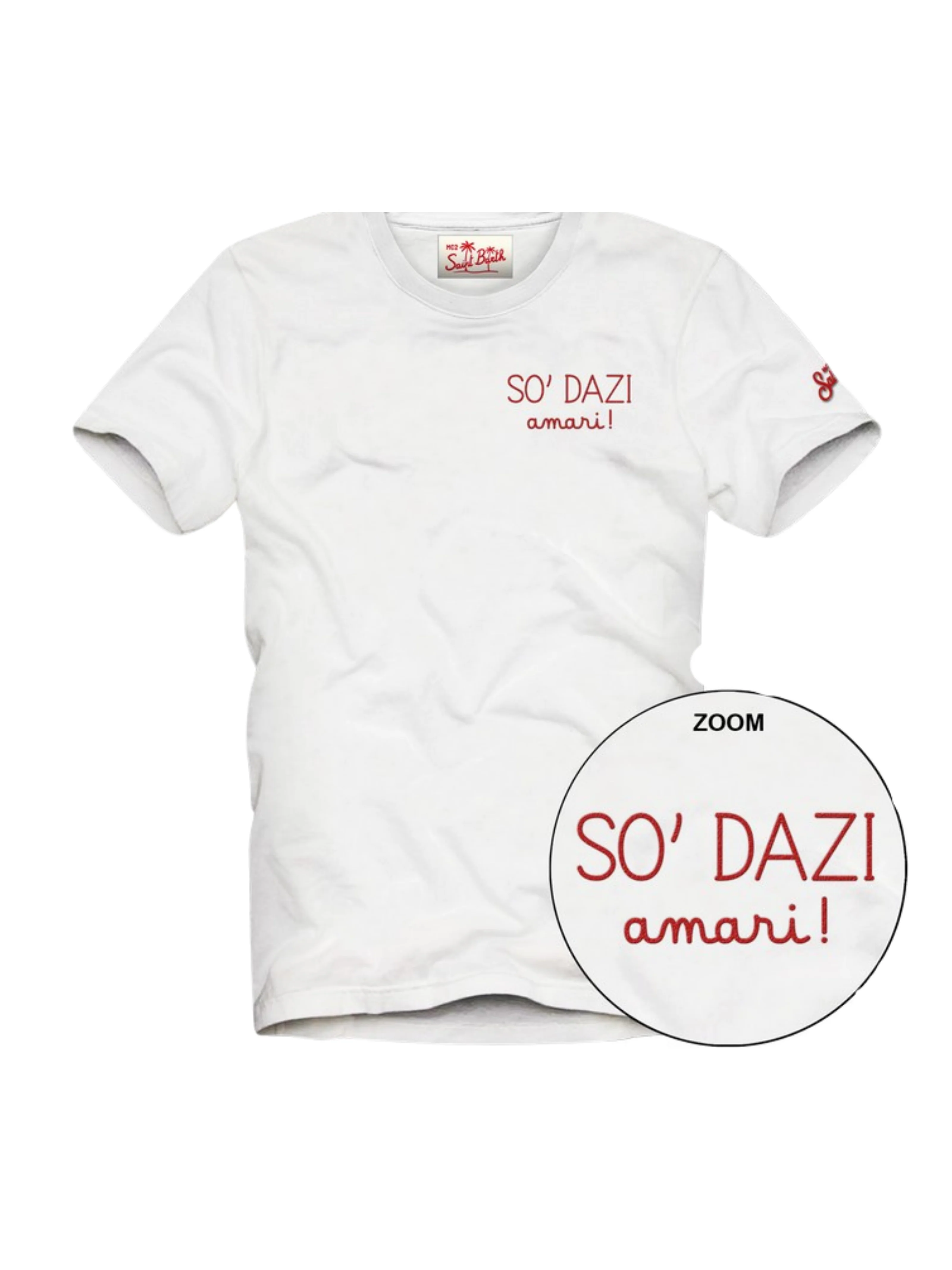 T-Shirt "Portofino" Saint Barth bianca "So' Dazi Amari!"