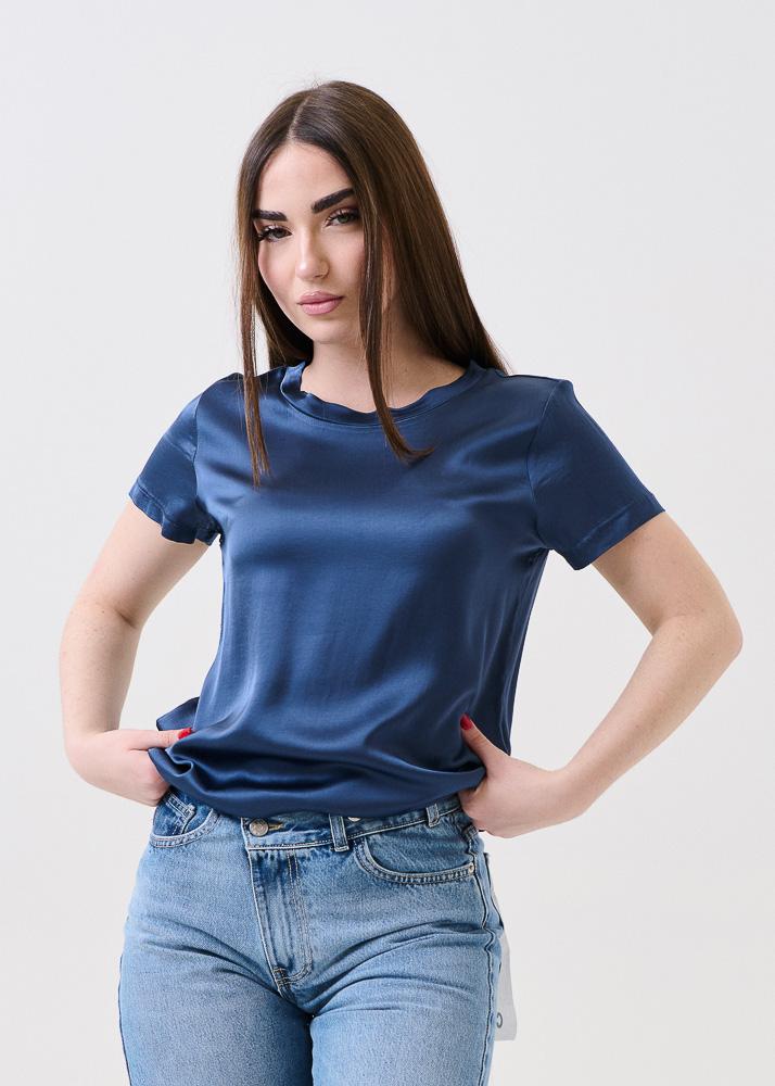 T-Shirt satinata Armoire blu