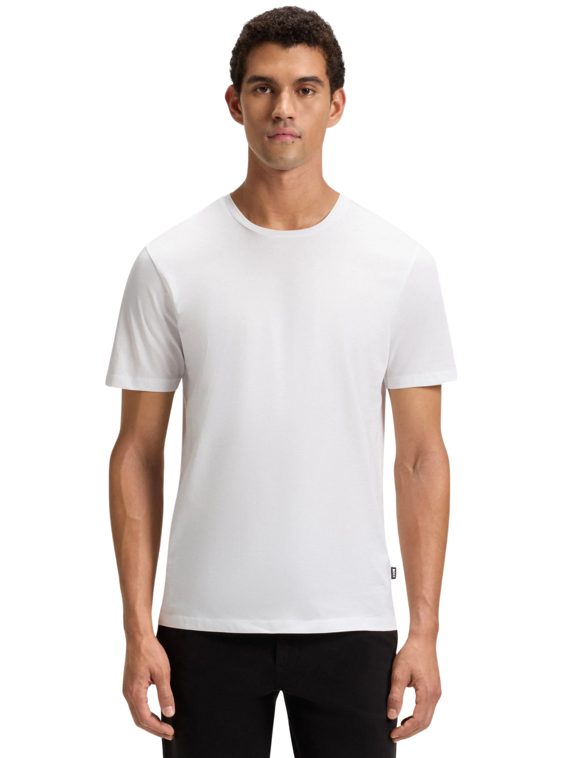 T-Shirt slim fit Boss bianca in cotone mercerizzato - Image 2