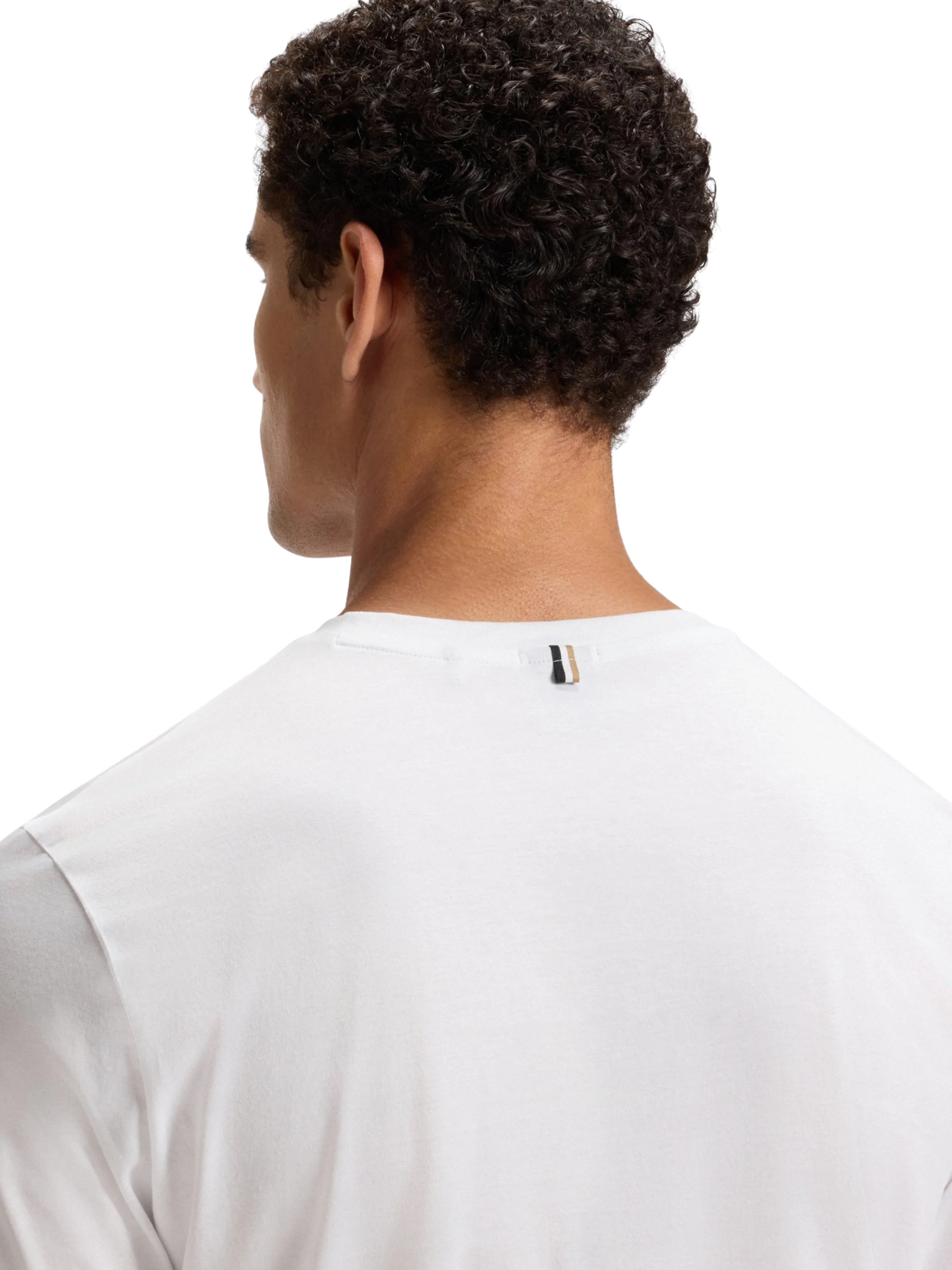T-Shirt slim fit Boss bianca in cotone mercerizzato - Image 3