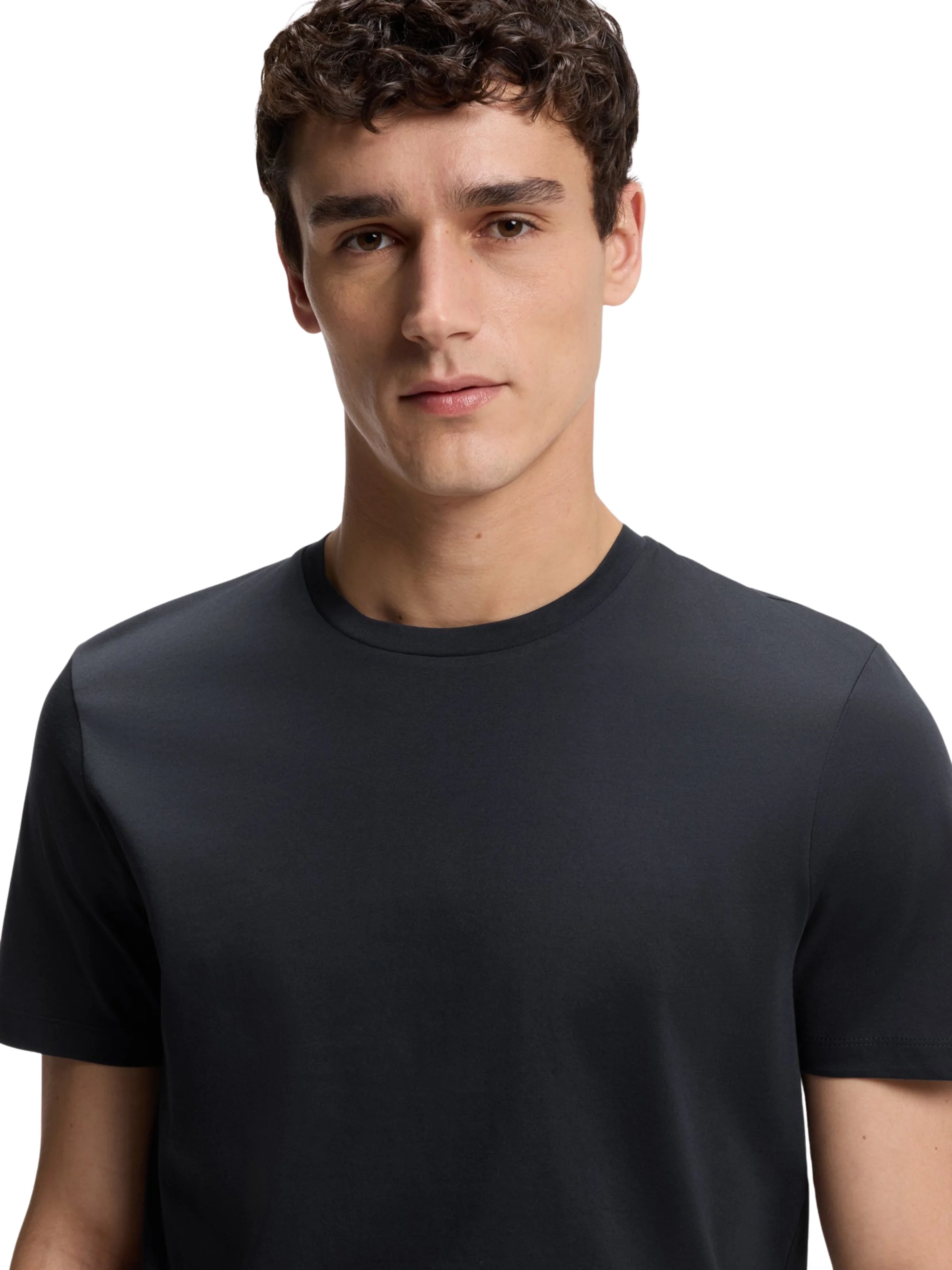 T-Shirt slim fit Boss blu in cotone mercerizzato - Image 3