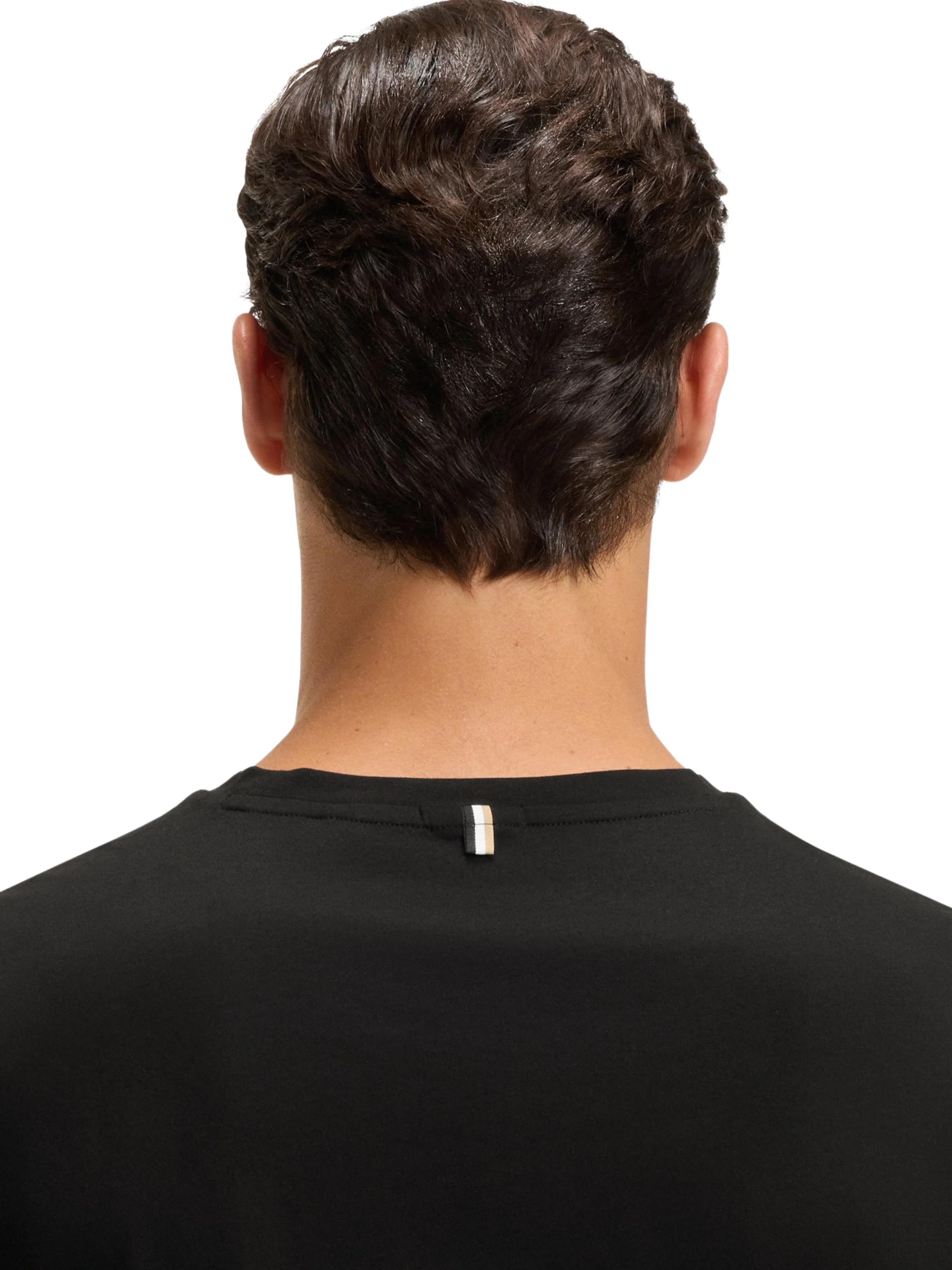 T-Shirt slim fit Boss nera in cotone mercerizzato - Image 3