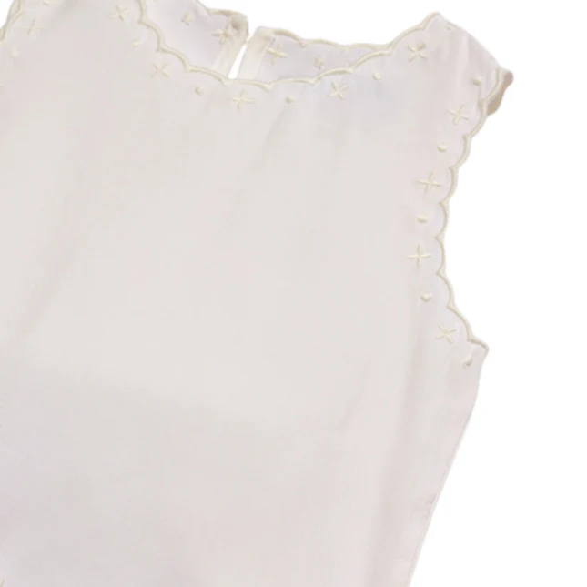 T-Shirt smanicata Abel & Lula bianca con ricami - Image 3
