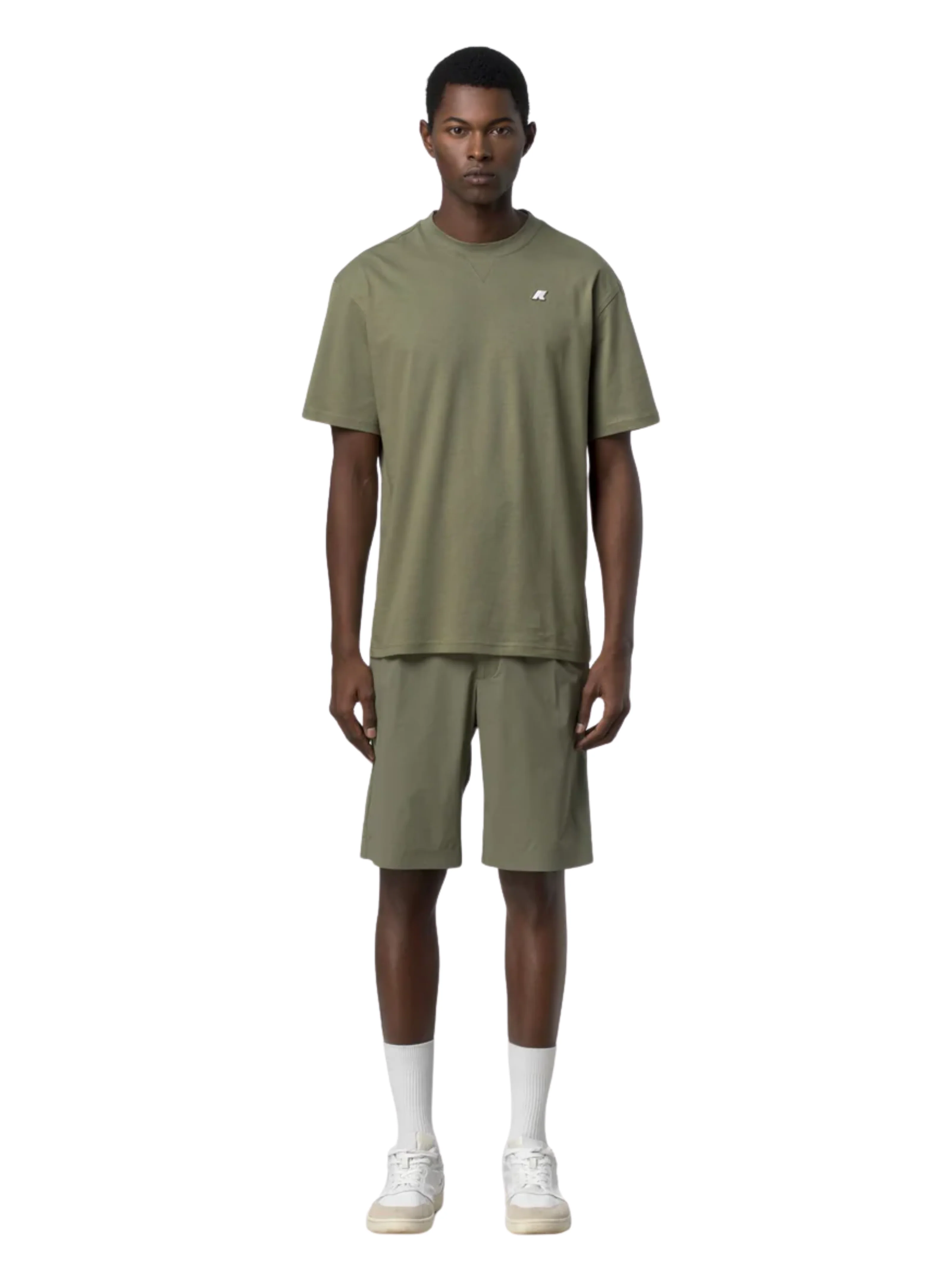 T-Shirt "Solo Jersey Triangle" K-Way verde - Image 2