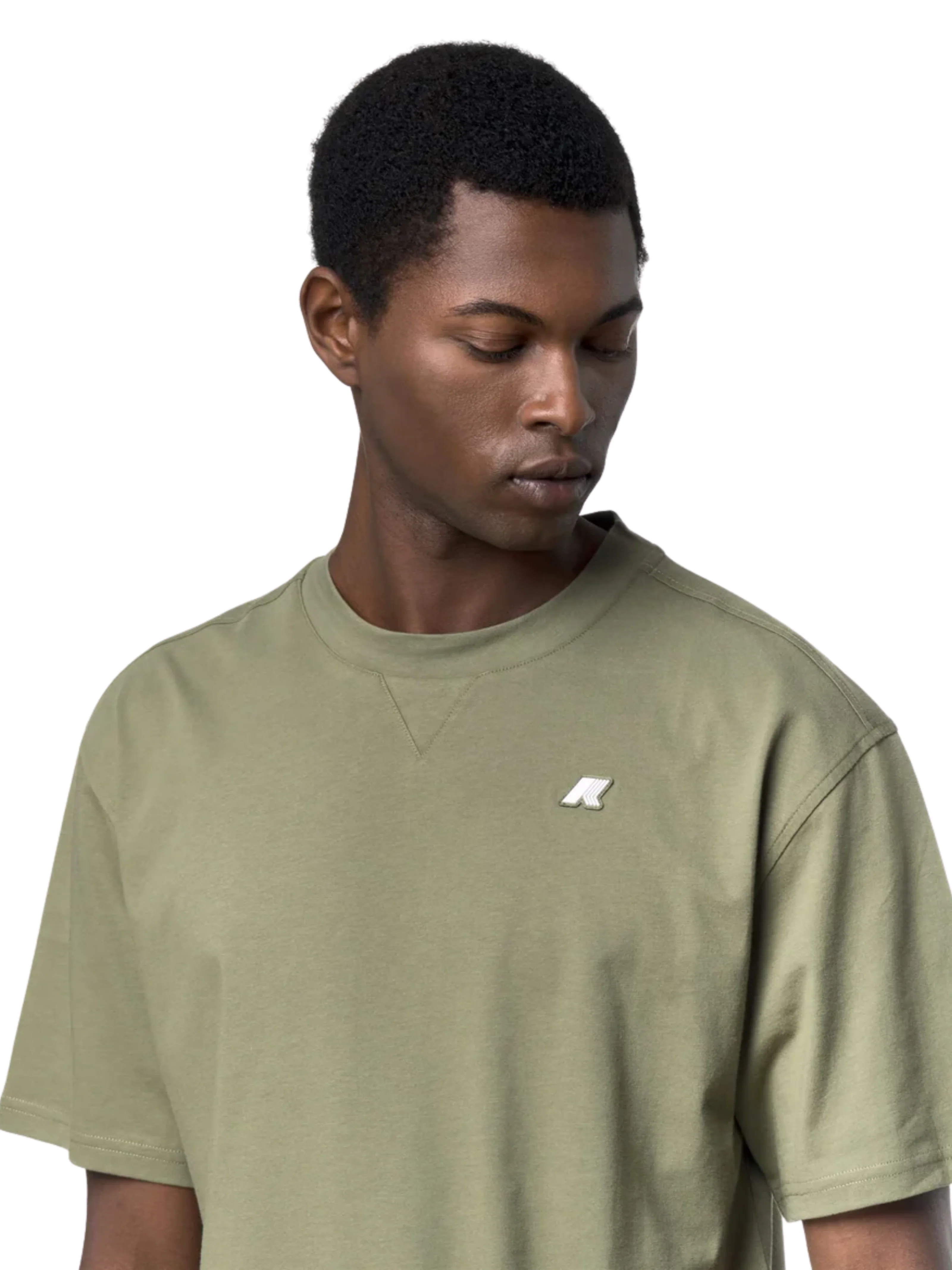 T-Shirt "Solo Jersey Triangle" K-Way verde - Image 3