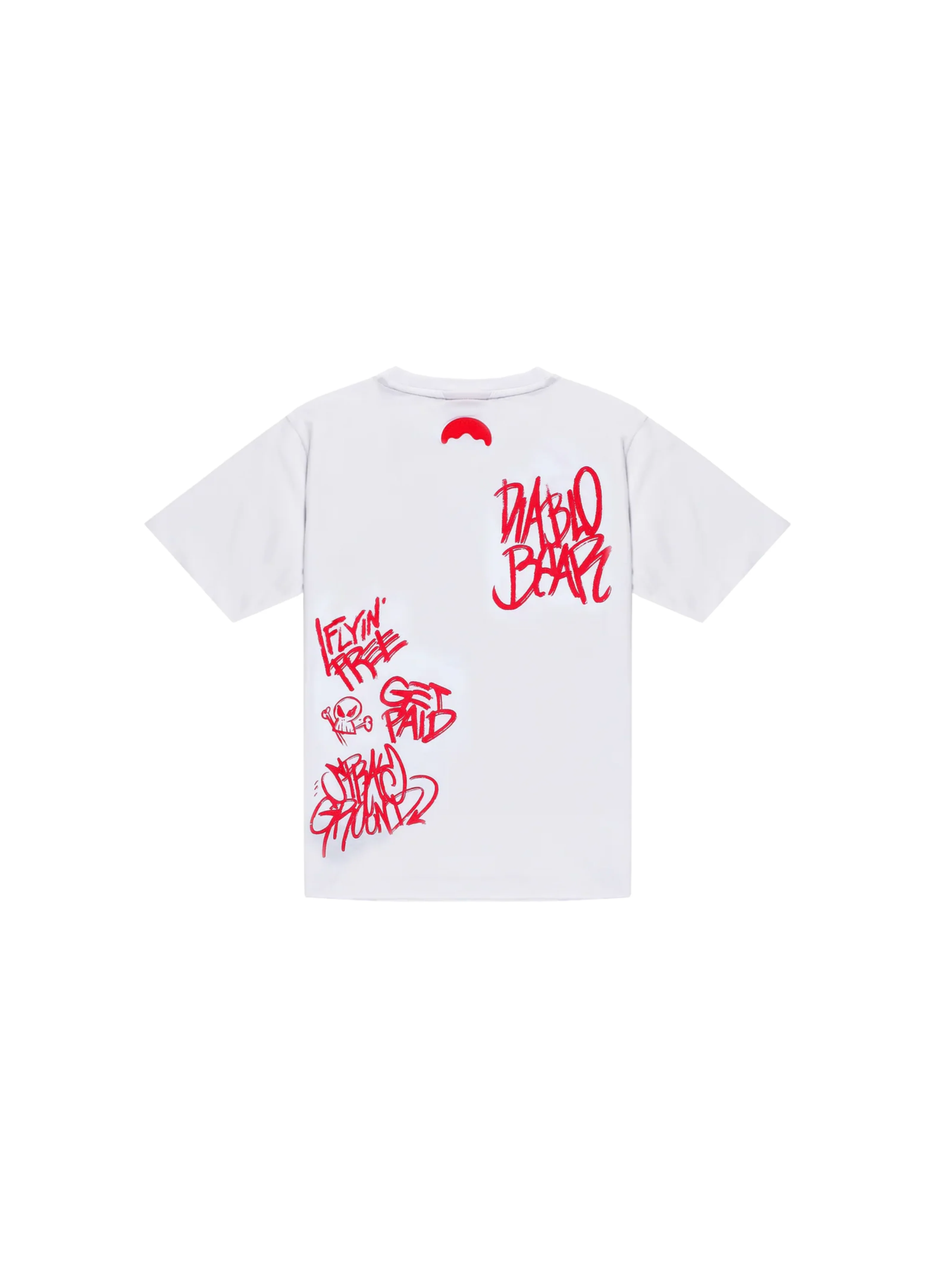 T-Shirt Sprayground bianca con stampa rossa - Image 2