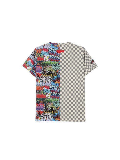 T-Shirt Sprayground multicolor con fantasia a scacchi - Image 2