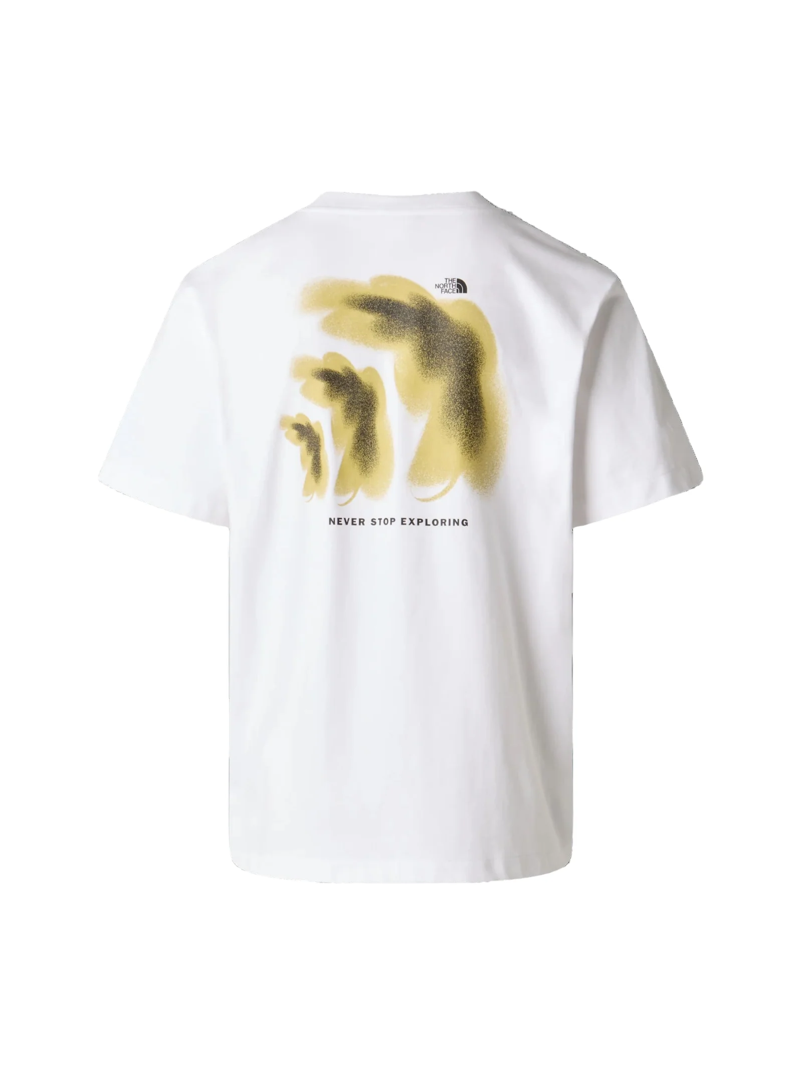 T-Shirt The North Face bianca con grafica posteriore e scritta "Never Stop Exploring" - Image 2