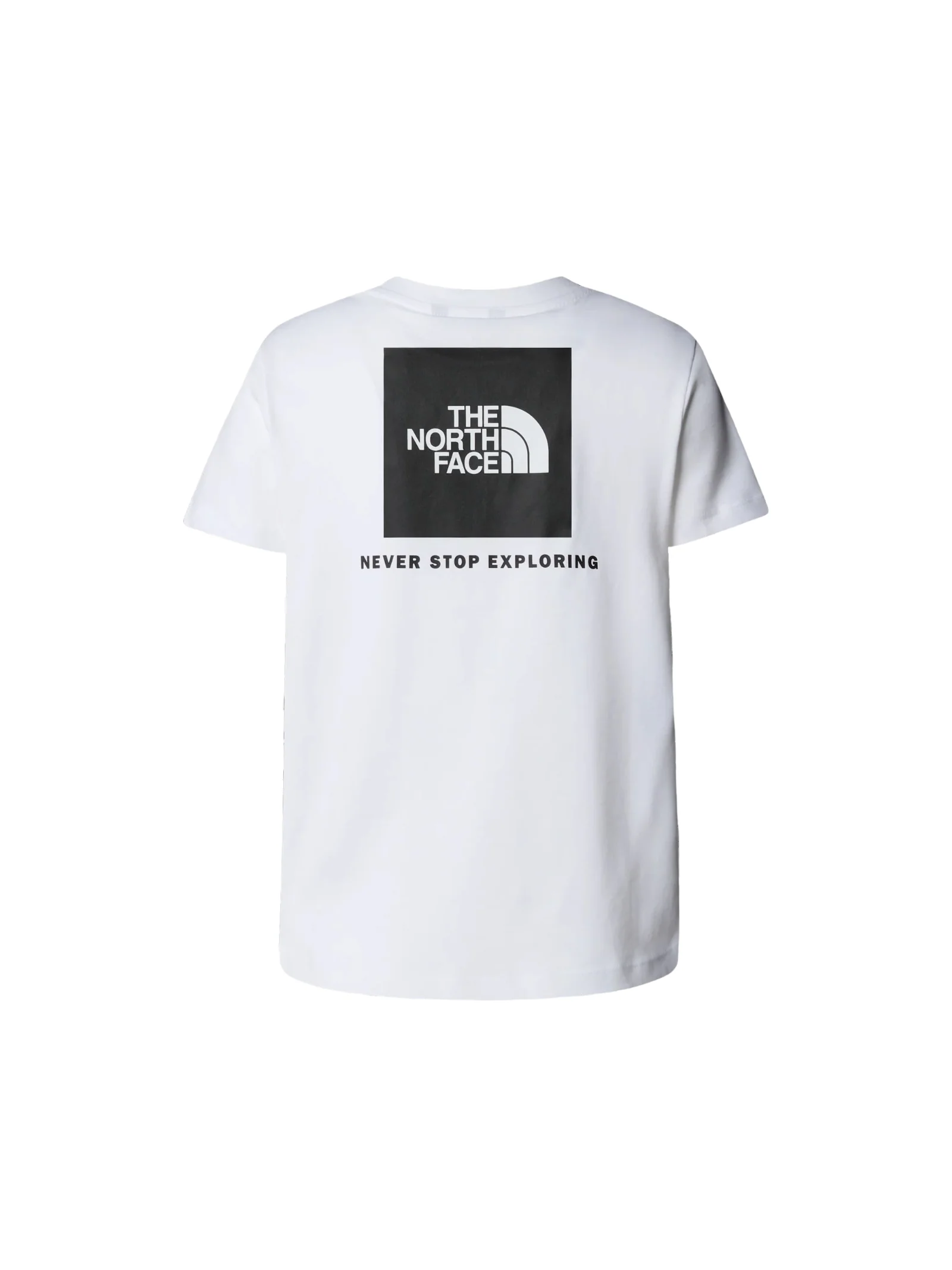 T-Shirt The North Face bianca con stampa "Never Stop Exploring" - Image 2