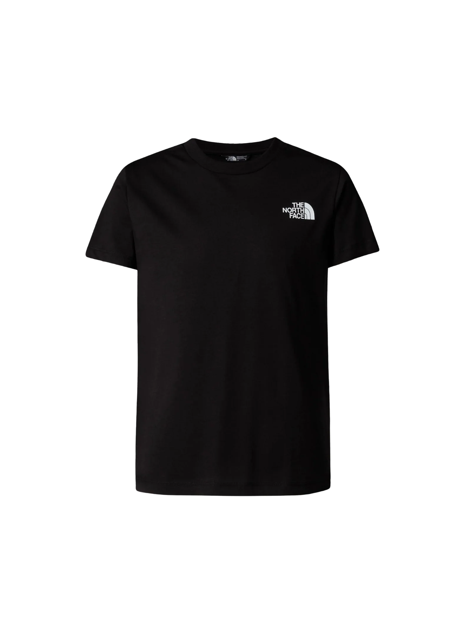 T-Shirt The North Face nera con stampa "Never Stop Exploring"