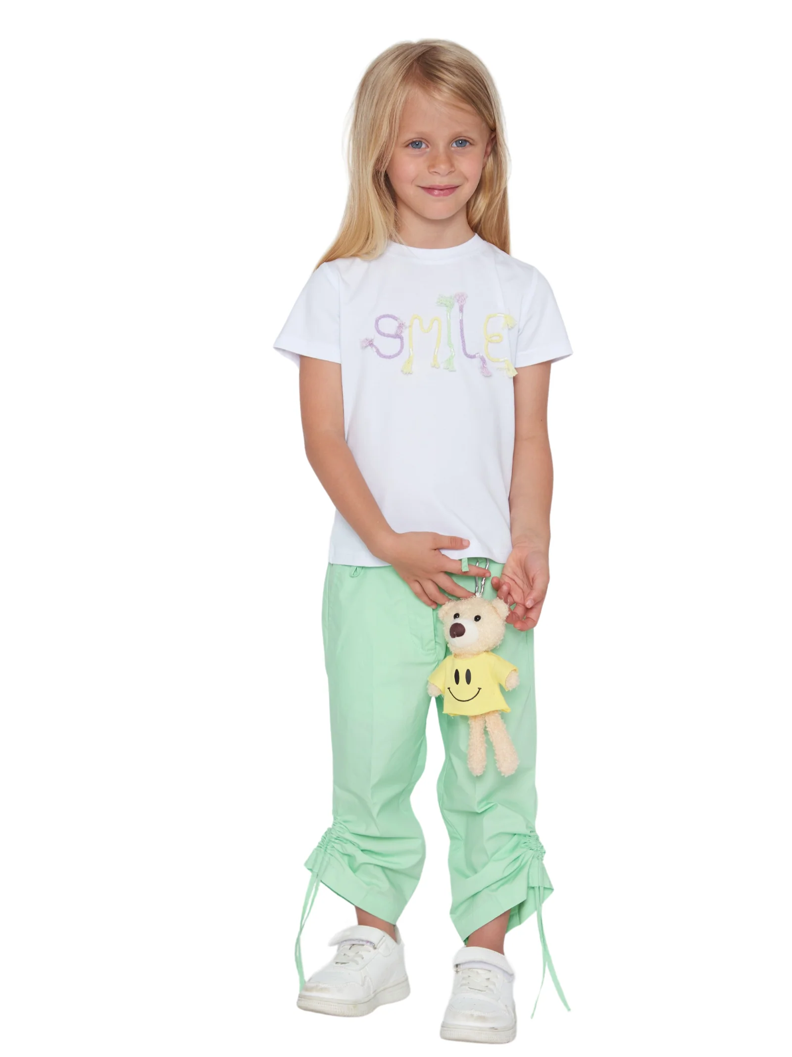 T-Shirt Tobetoo bianca con scritta "smile" - Image 2