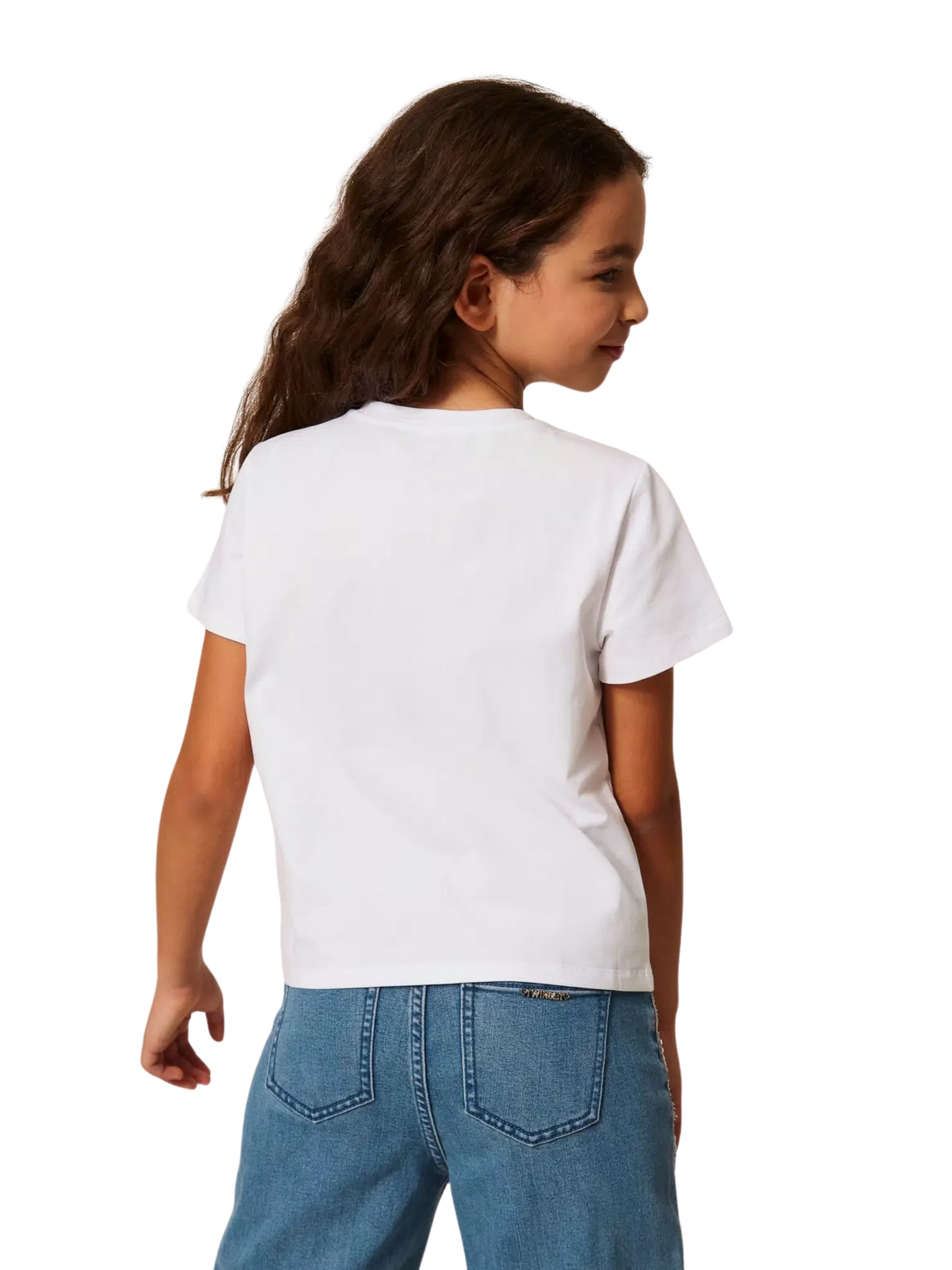 T-Shirt Twinset bianca con logo ricamato - Image 4