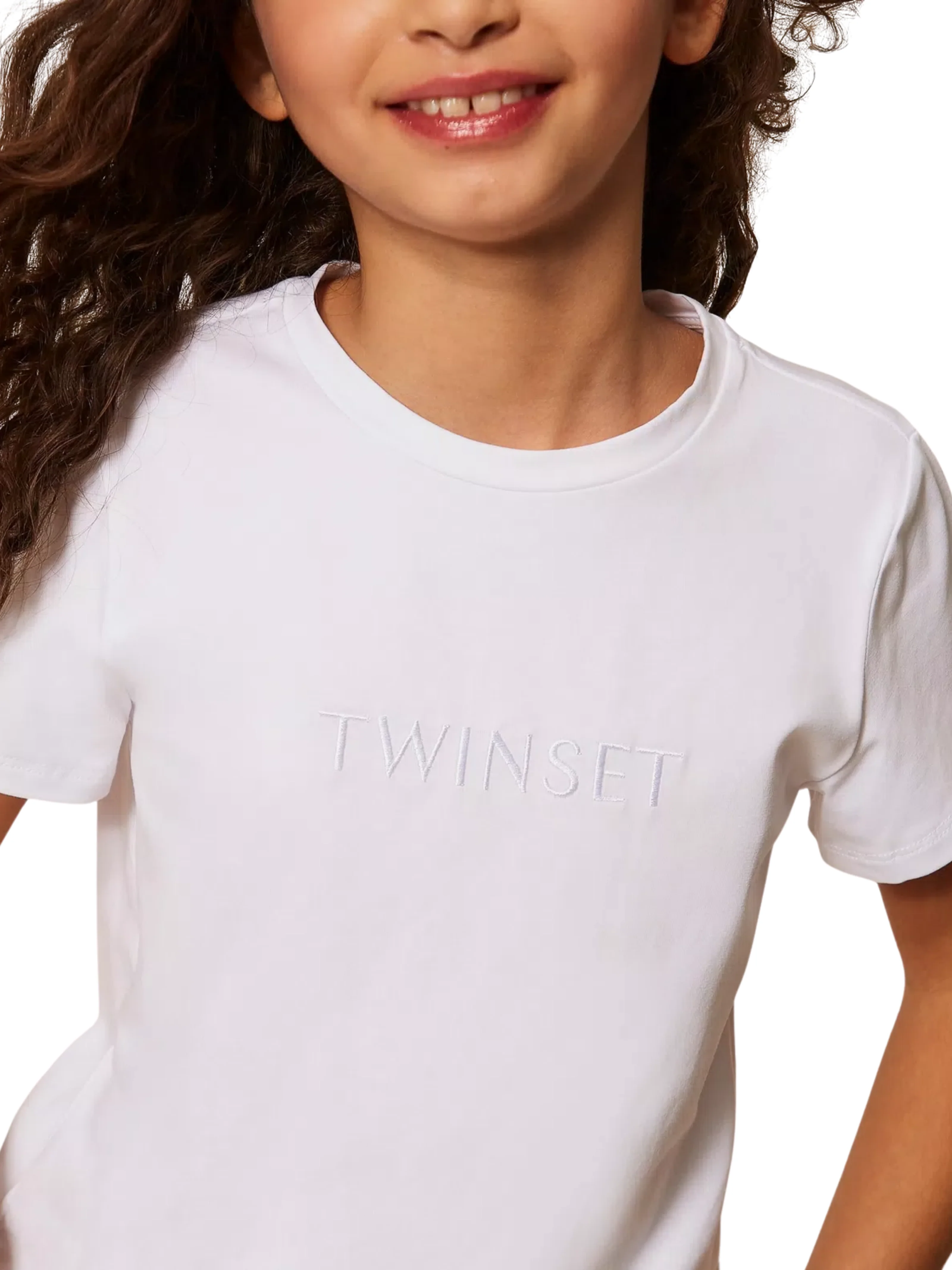 T-Shirt Twinset bianca con logo ricamato - Image 5