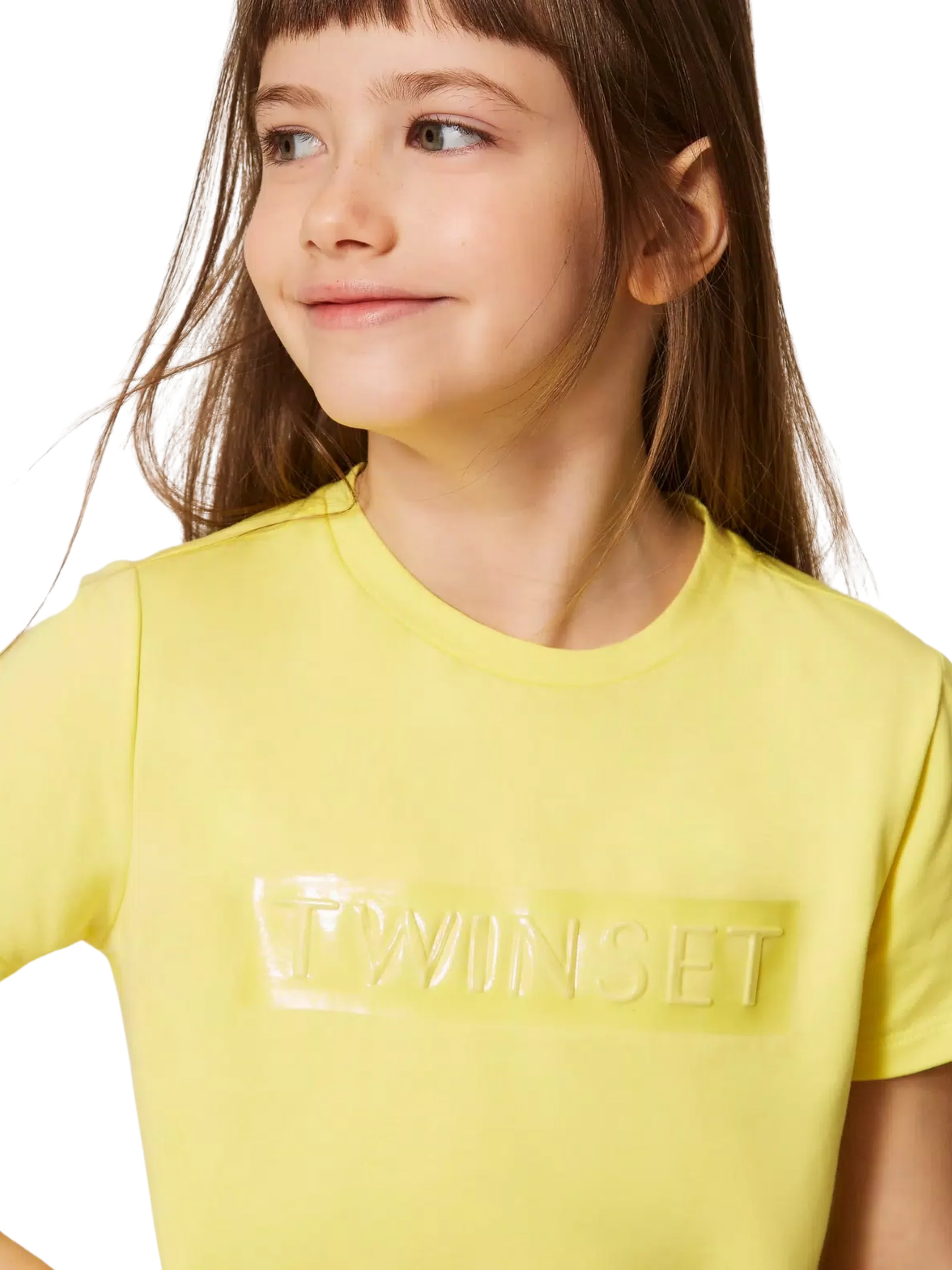 T-shirt Twinset gialla con stampa glossy - Image 3