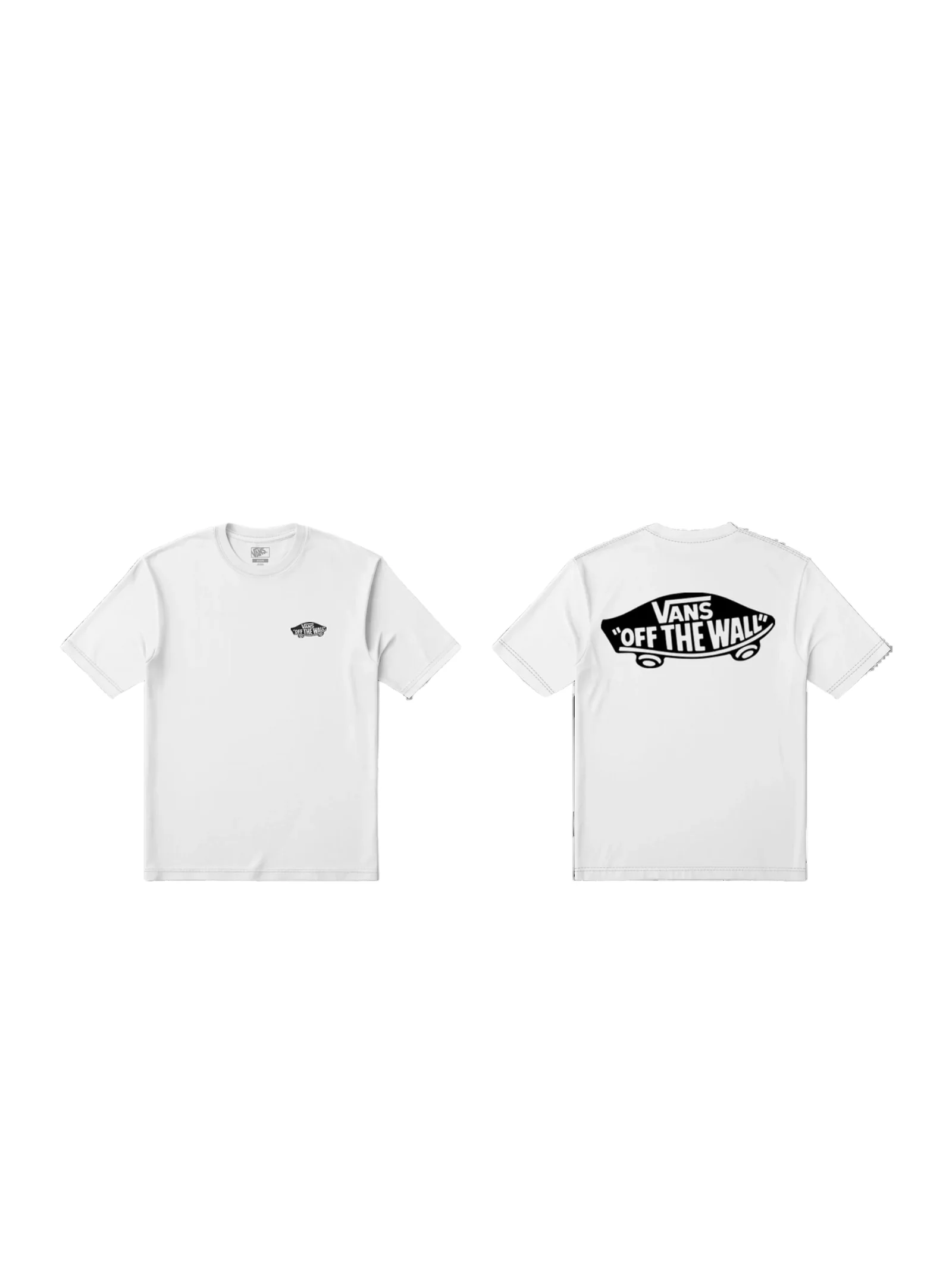 T-Shirt Vans bianca con stampa "Off The Wall" posteriore