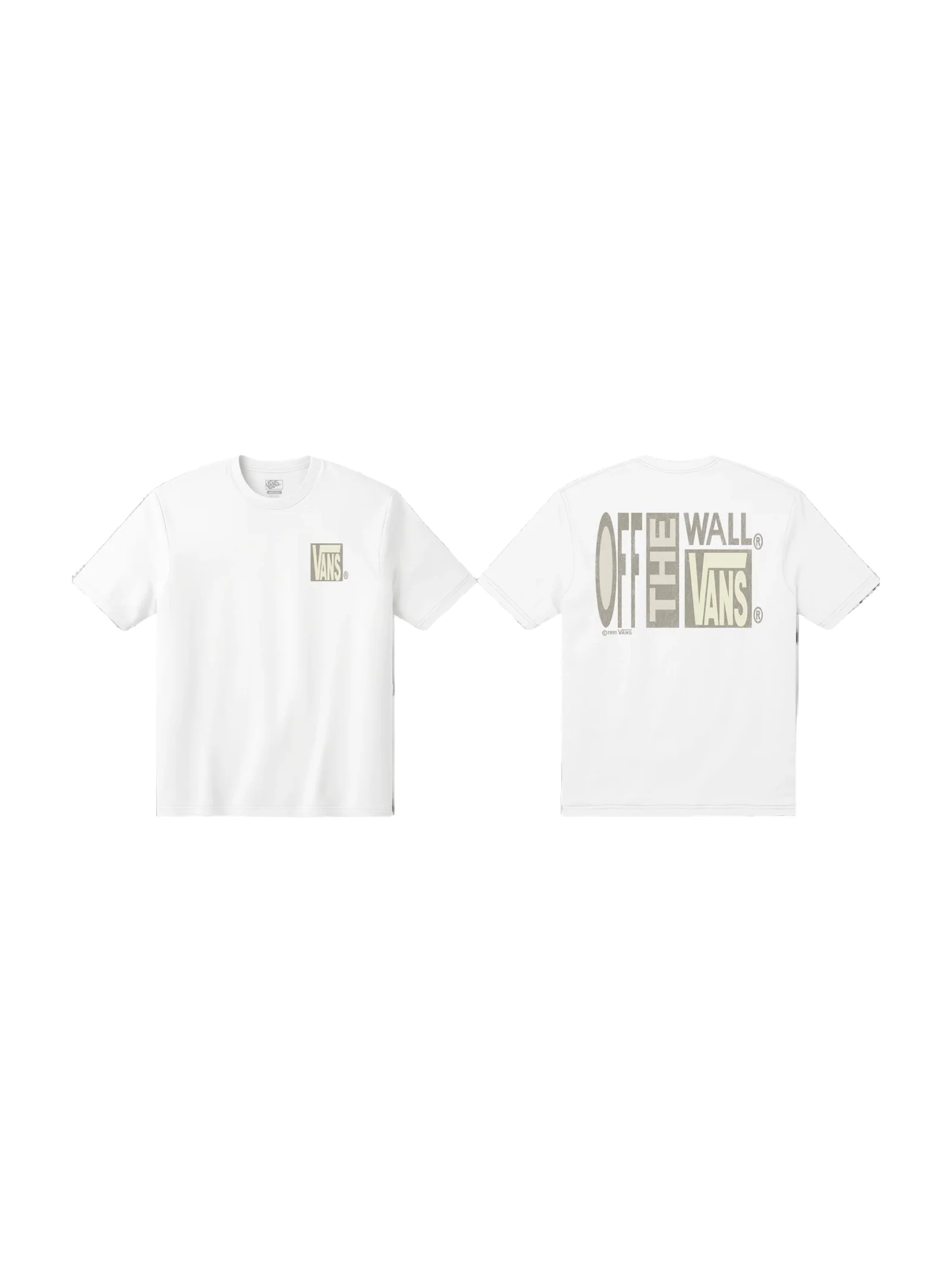 T-Shirt Vans bianca con stampa "Off The Wall"