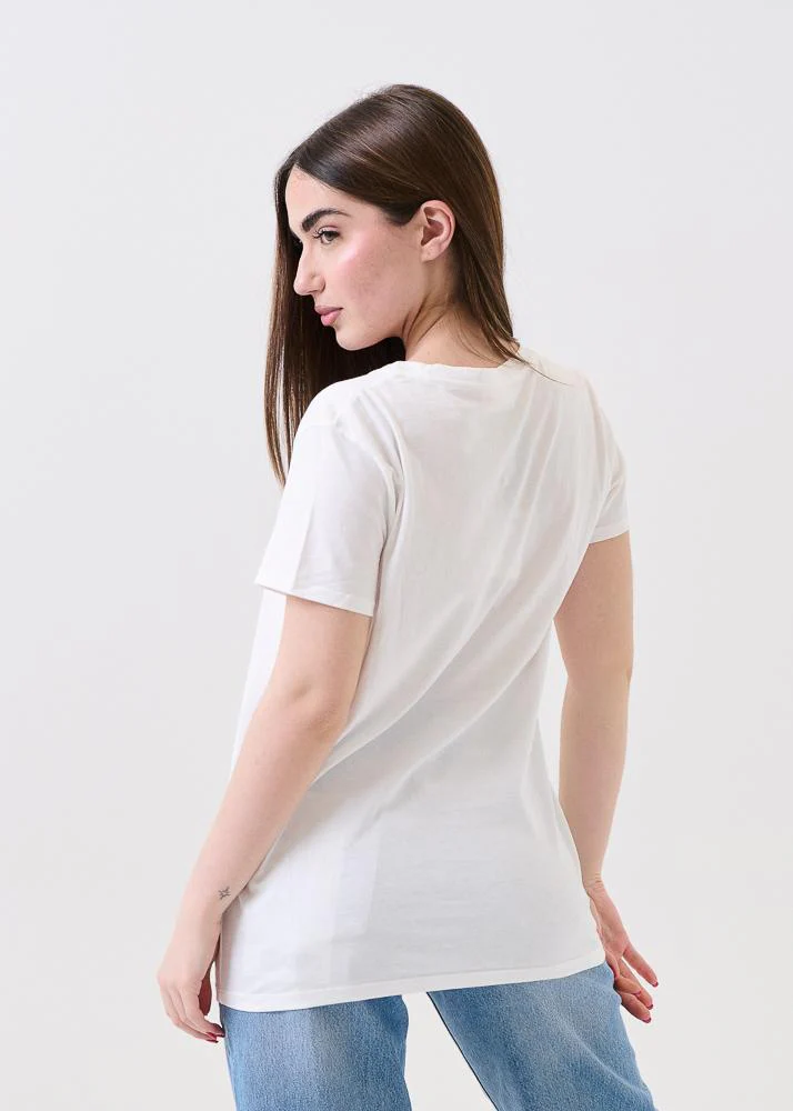 T-Shirt Vicolo bianca con ricamo "Che Fastidio" - Image 3