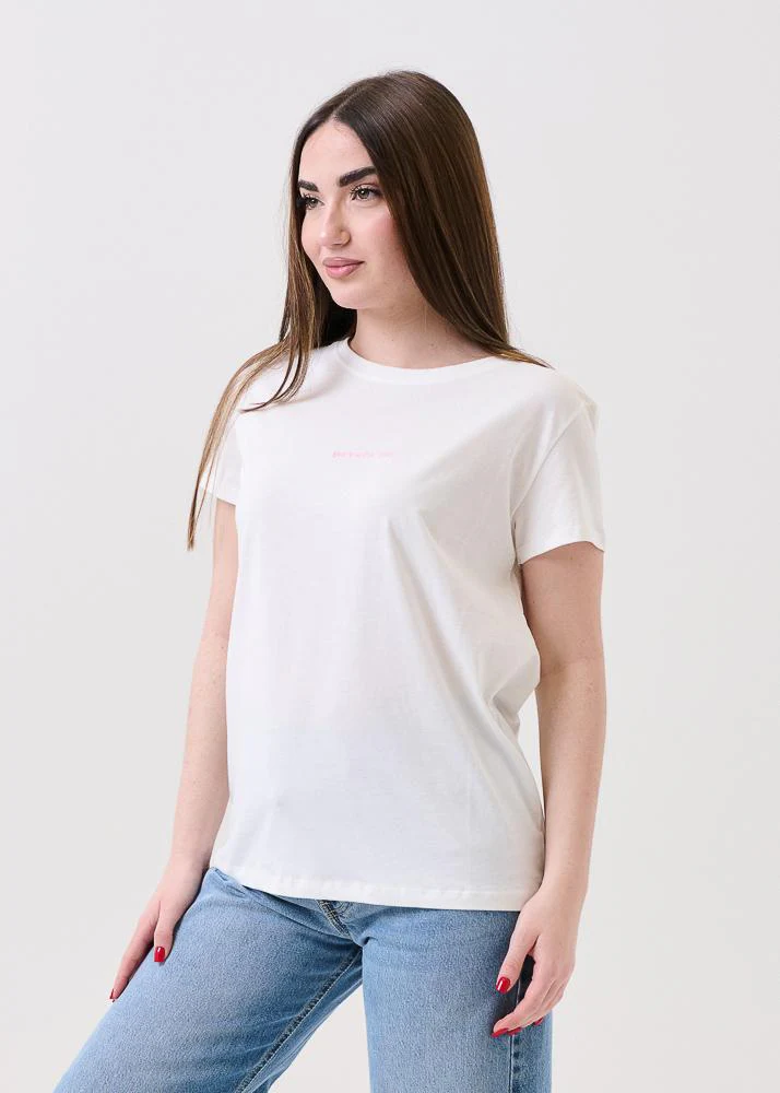 T-Shirt Vicolo bianca con ricamo "Povera me" - Image 2