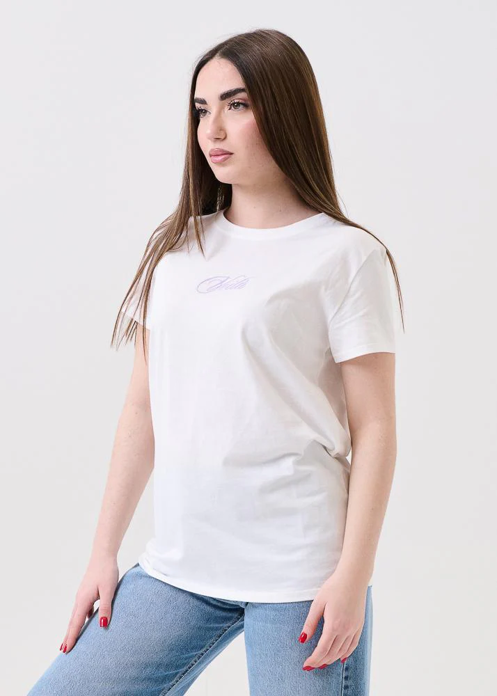 T-Shirt Vicolo bianca con ricamo "Voilà" - Image 2