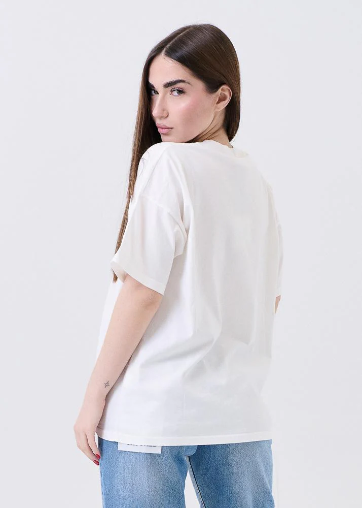 T-Shirt Vicolo bianca con stampa ciliegie e logo - Image 3