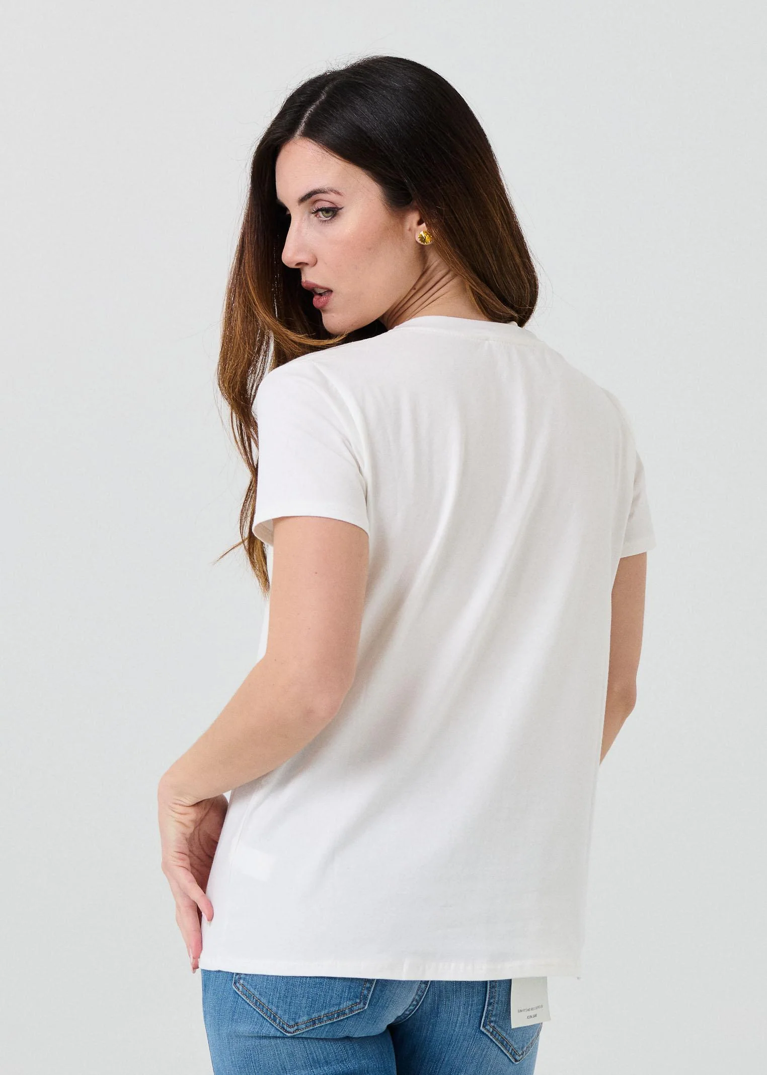 T-Shirt Vicolo bianca con stampa gelato con strass - Image 3