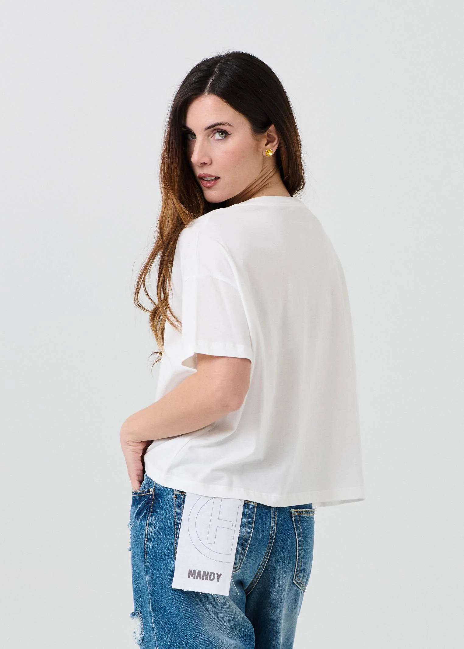 T-Shirt Vicolo bianca con stampa "Love My Bear Pattern" - Image 3