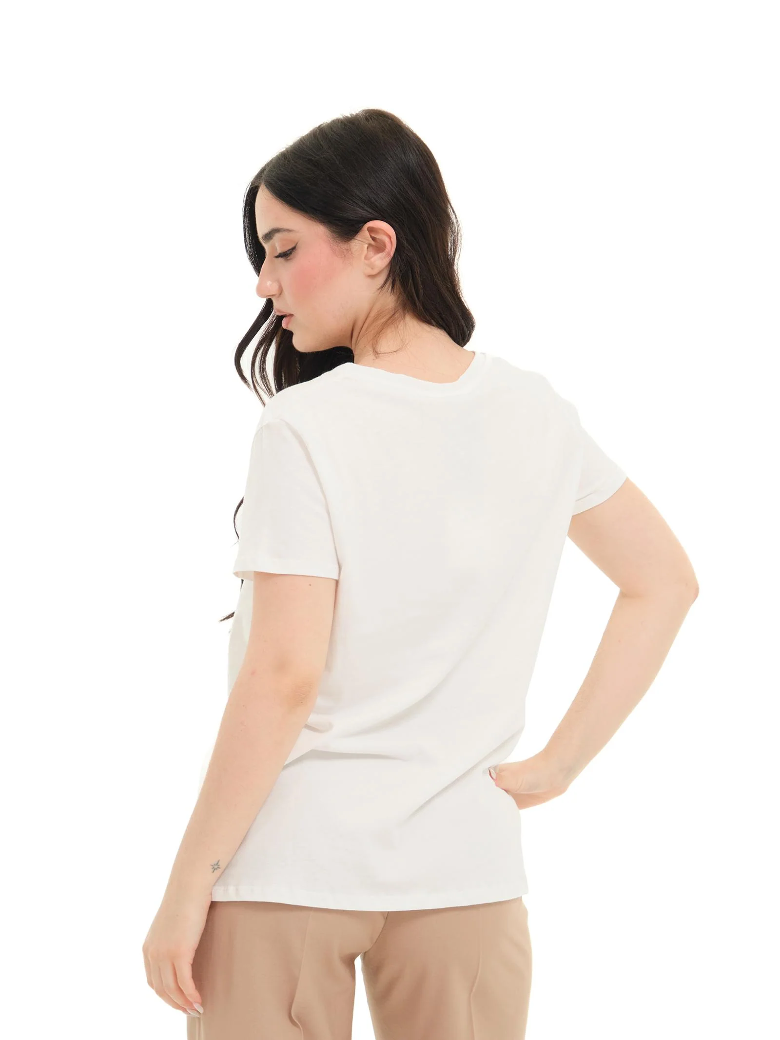 T-Shirt Vicolo bianca "cote d'Azur" con strass - Image 3