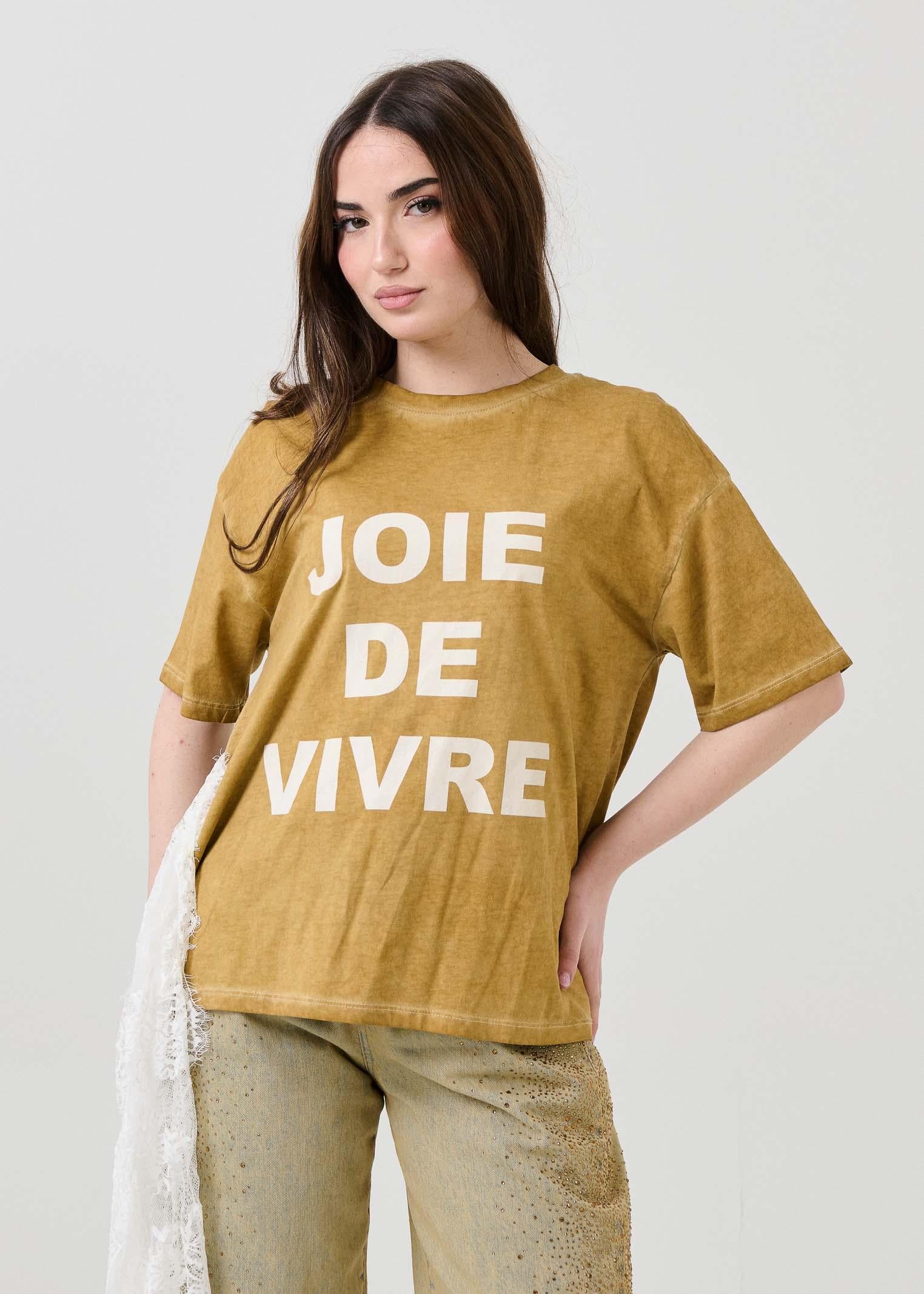 T-Shirt Vicolo cammello con fusciacca in pizzo bianco - Image 4