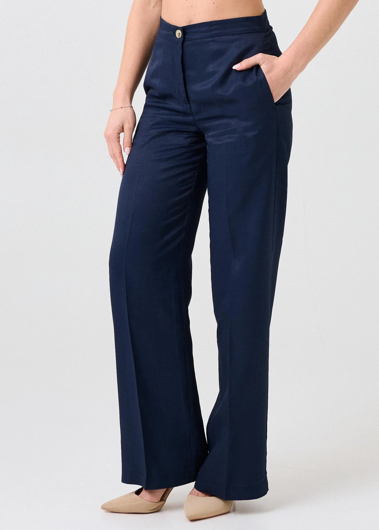 Pantalone in misto lino Vicolo blu - Image 2