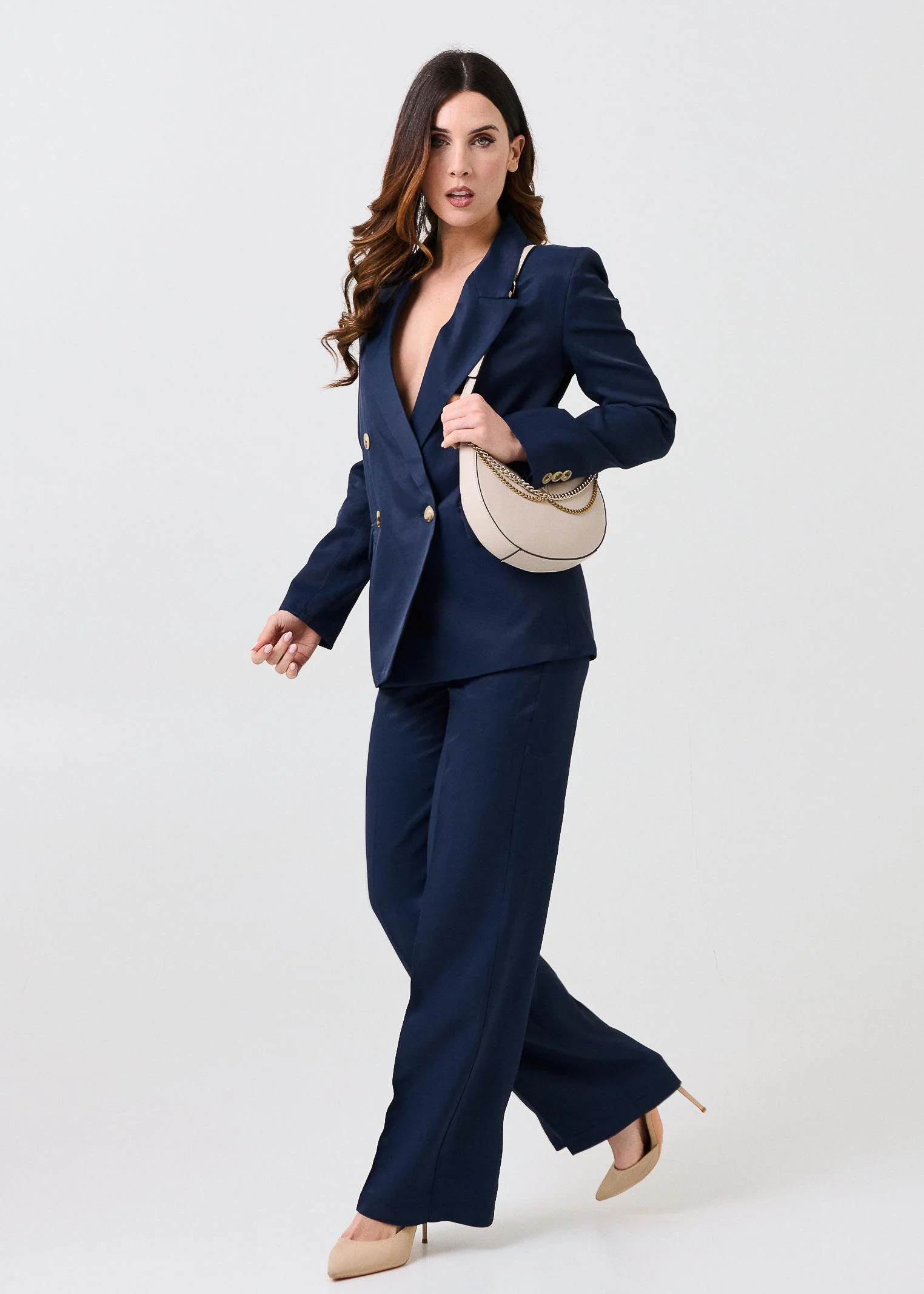 Pantalone in misto lino Vicolo blu - Image 4