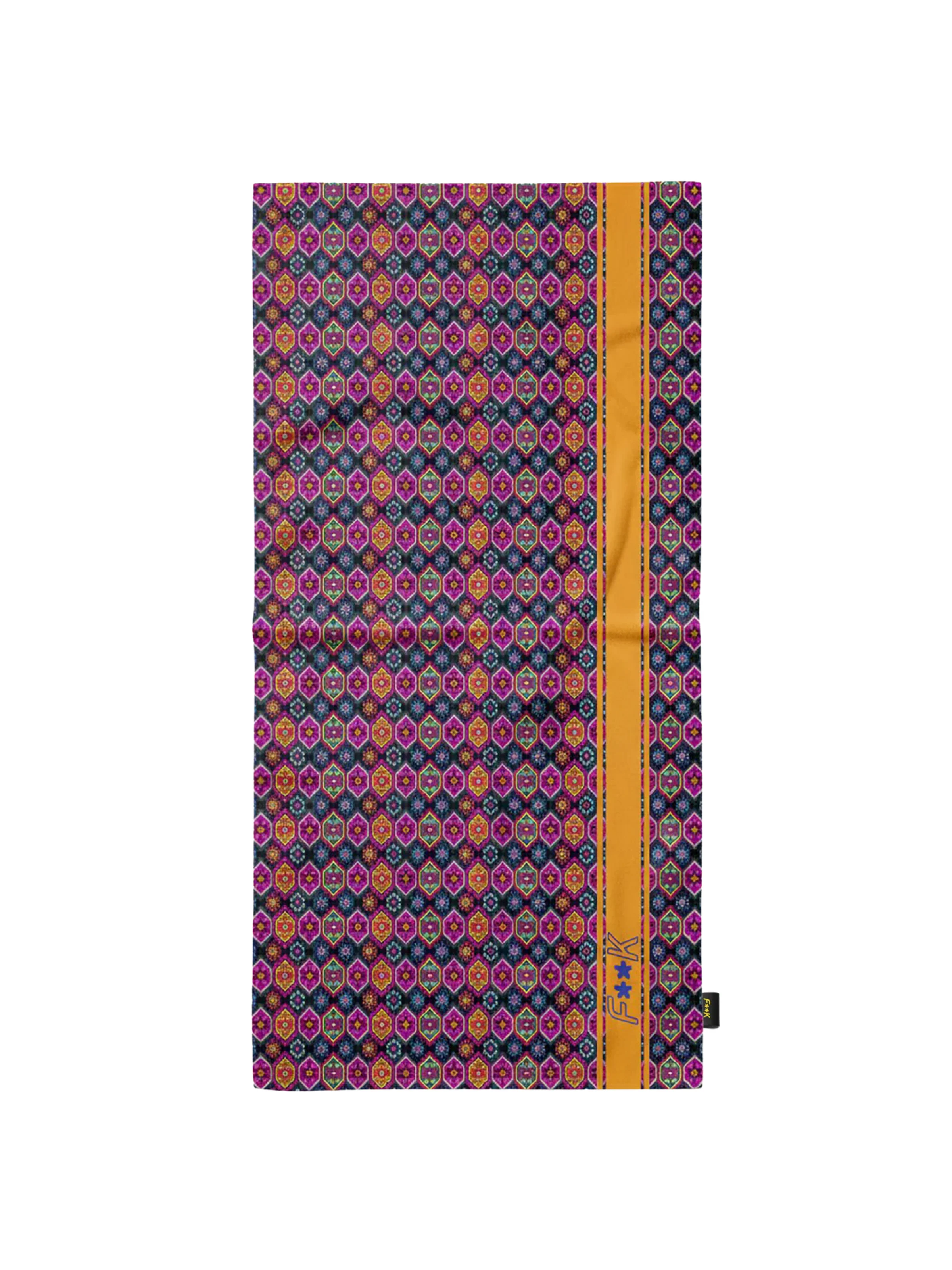 Telo mare Fk multicolor con banda laterale e logo