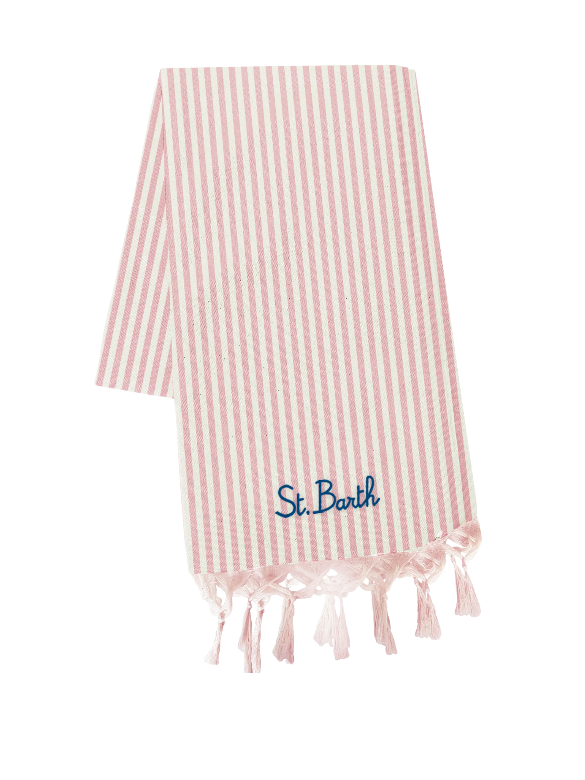 Telo mare "Foutas Light n" Saint Barth a righe rosa