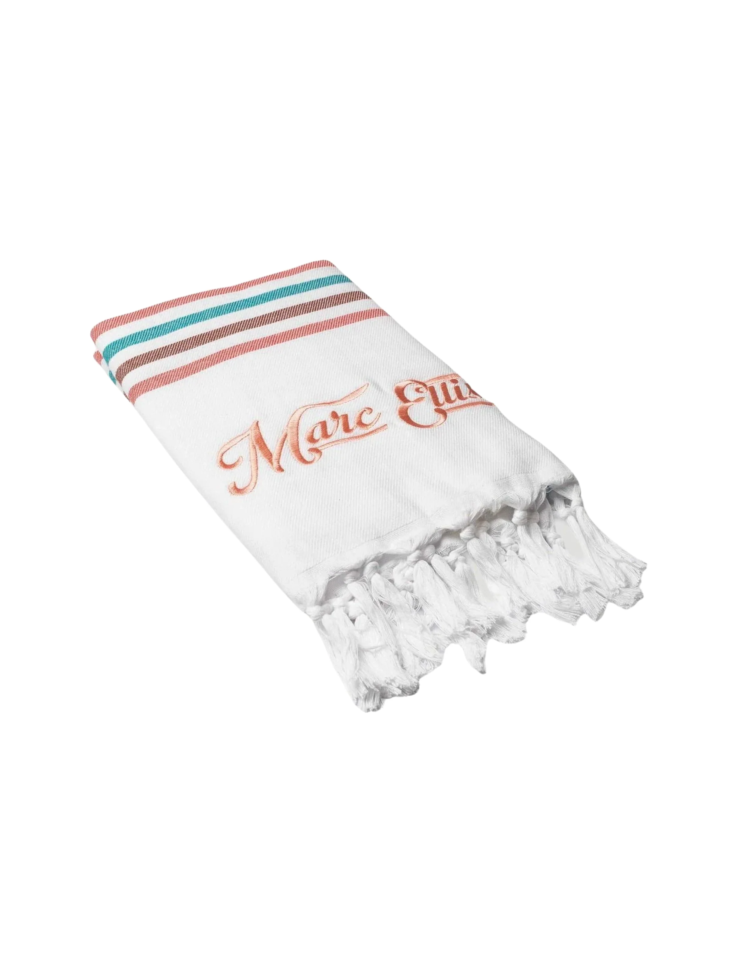 Telo mare "Towel" Marc Ellis bianco con logo arancione
