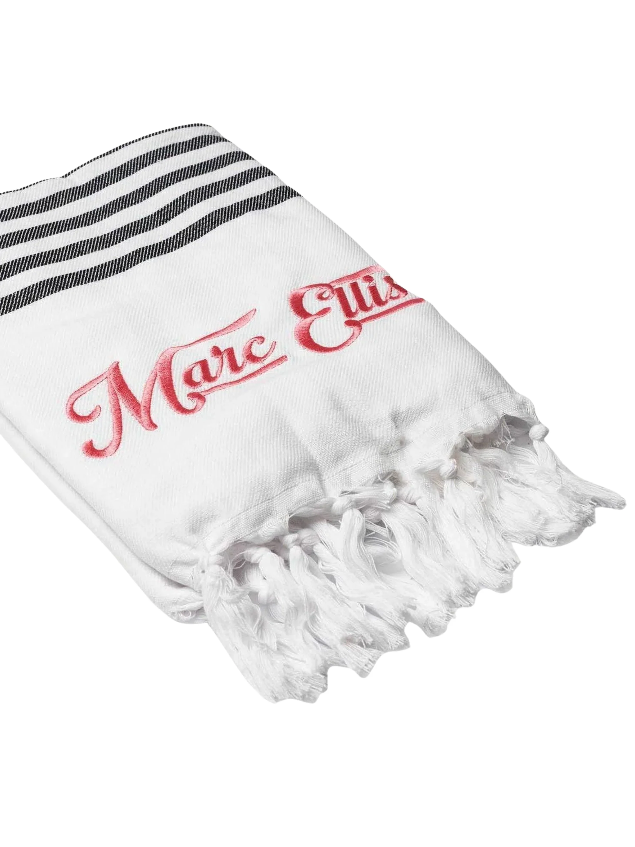 Telo mare "Towel" Marc Ellis bianco con logo rosso - Image 2