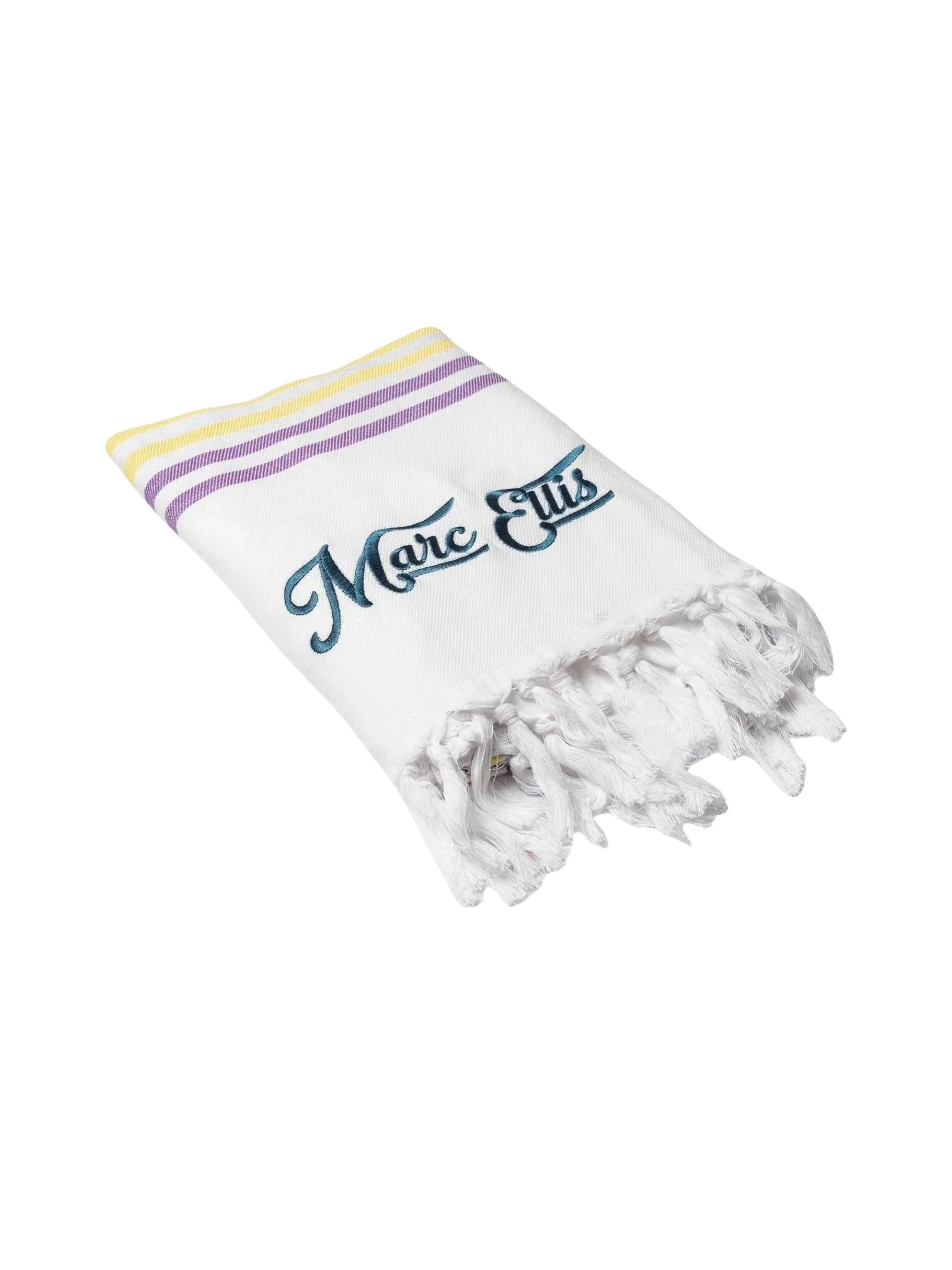 Telo mare "Towel" Marc Ellis bianco con logo verde