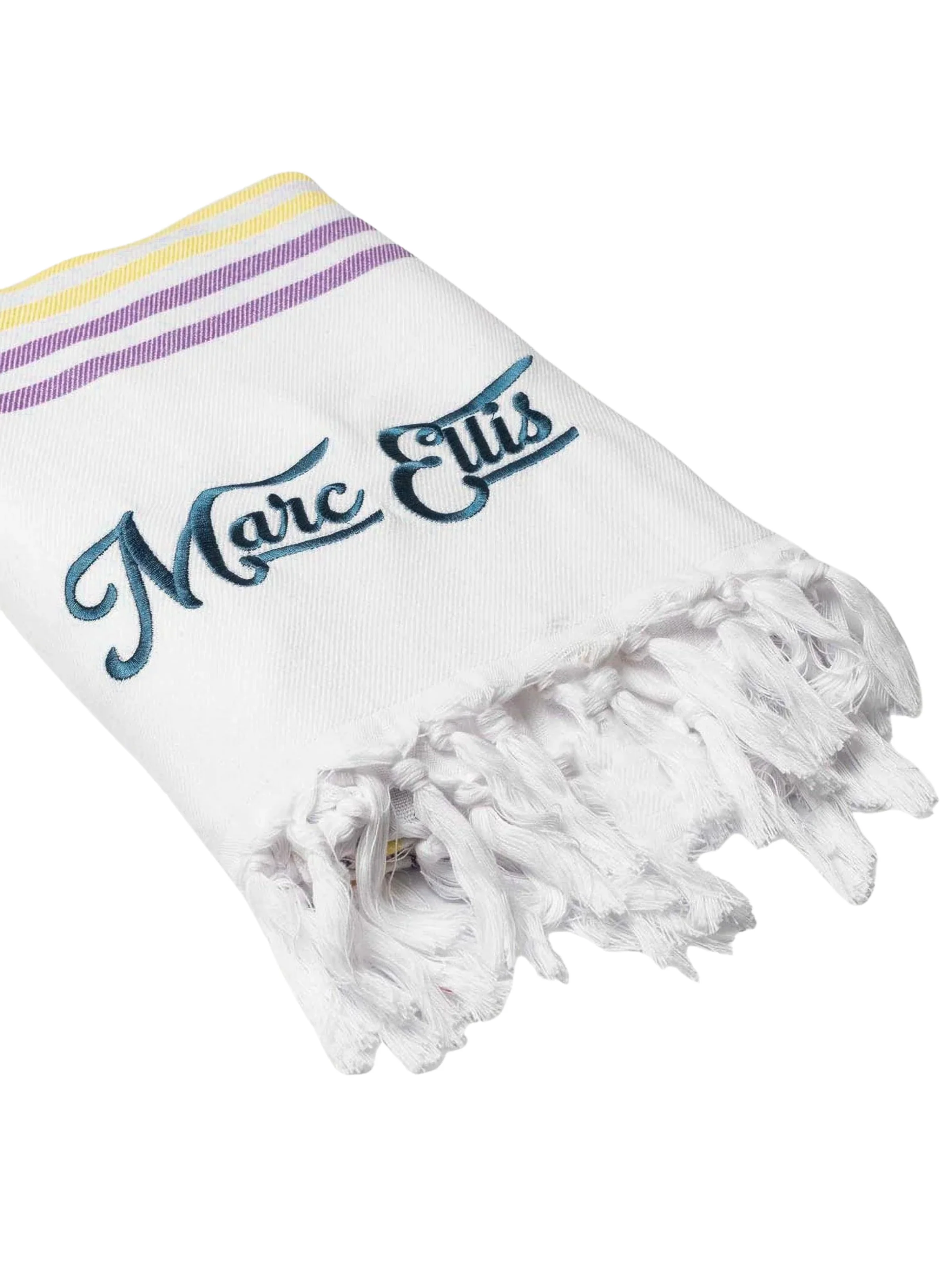 Telo mare "Towel" Marc Ellis bianco con logo verde - Image 2