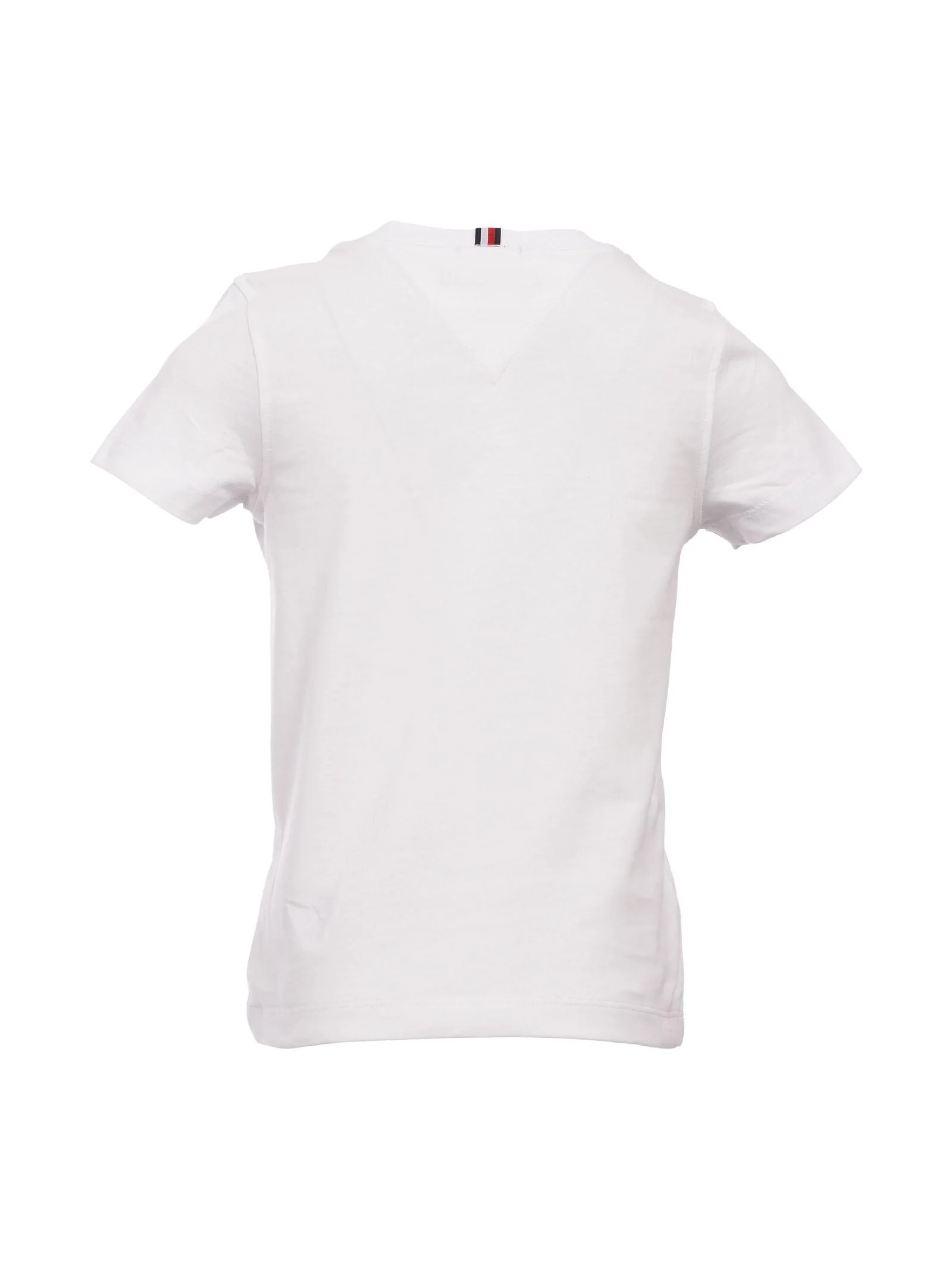 T-shirt blu con banda iconica frontale - Image 3