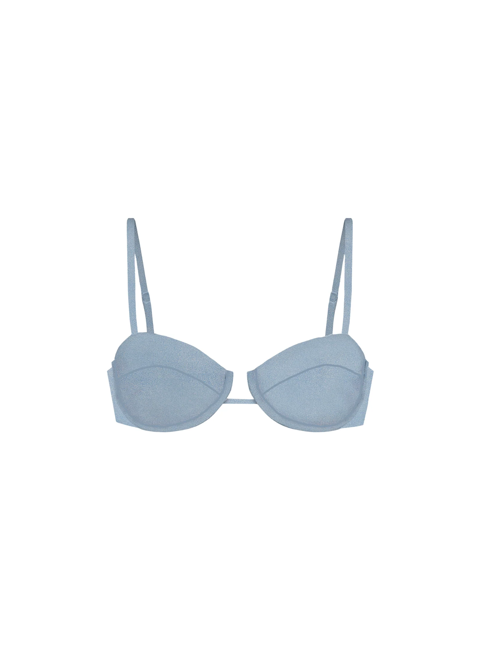 Top a bralette Saint Barth azzurro con ferretto