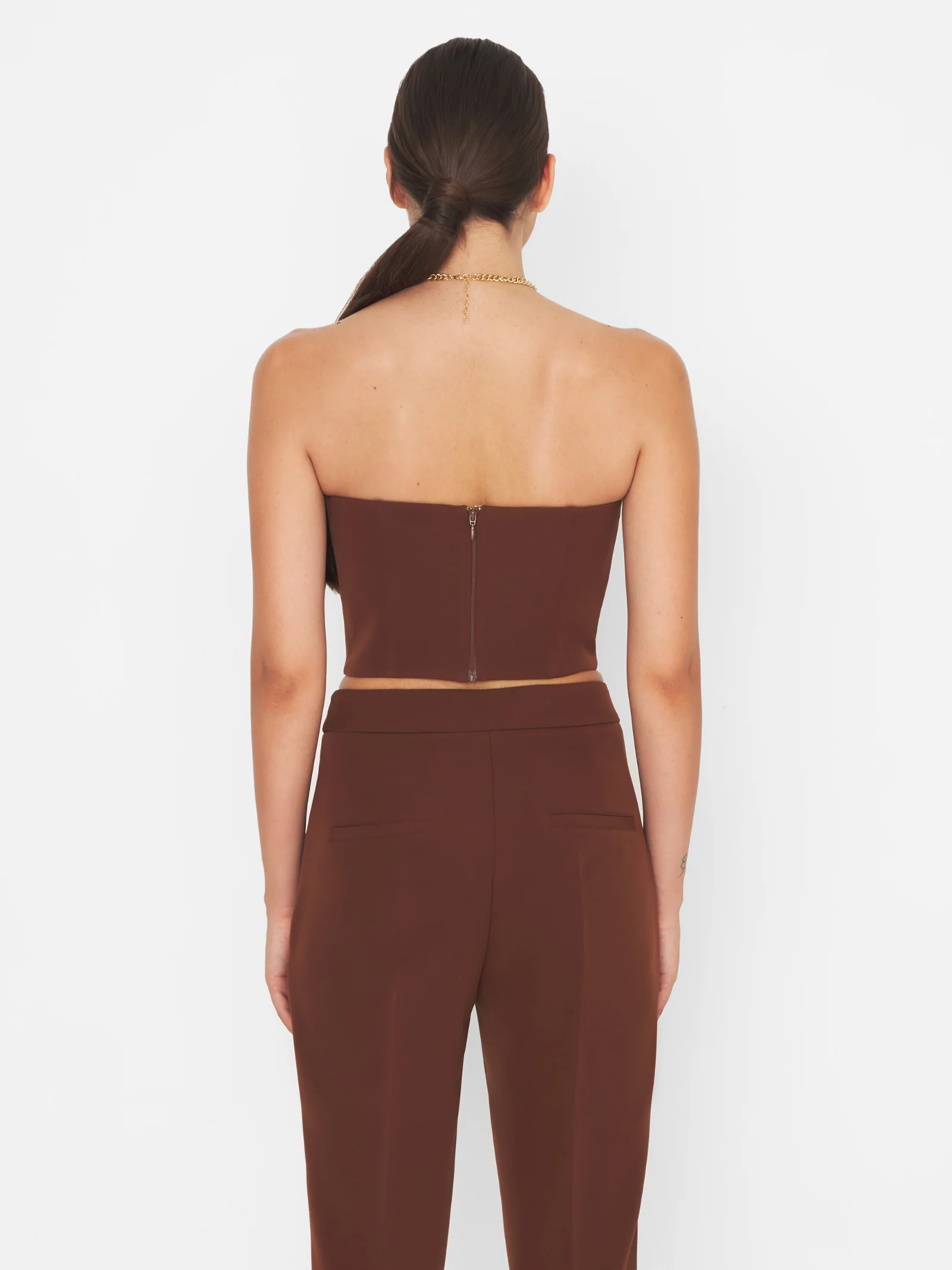 Top a cuore Silence Limited marrone semi steccato - Image 2