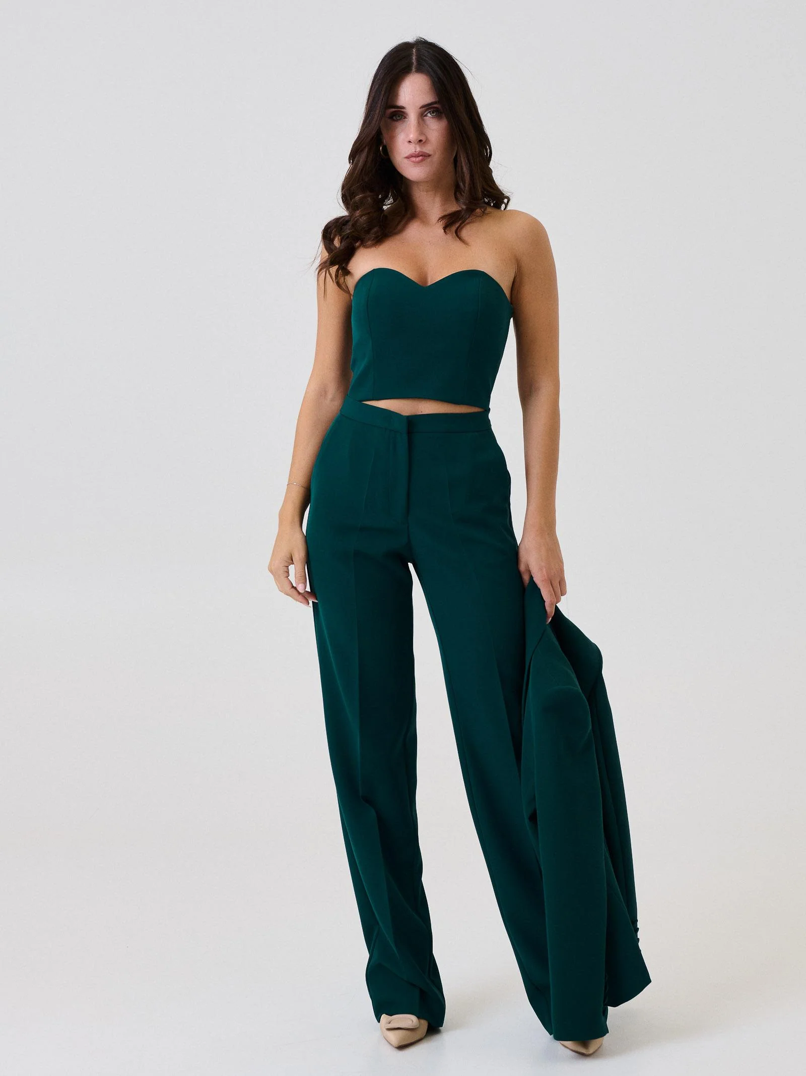 Top a cuore Silence Limited verde forest semi steccato - Image 4