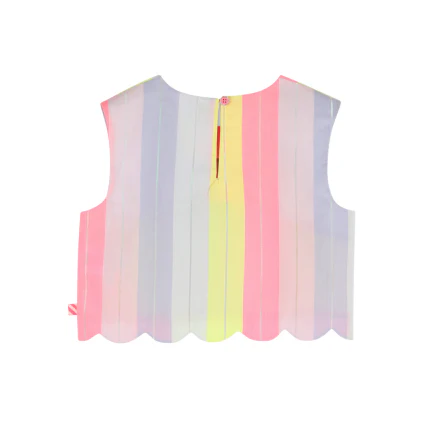 Top Billie Blush multicolor a righe con orlo ondulato - Image 2