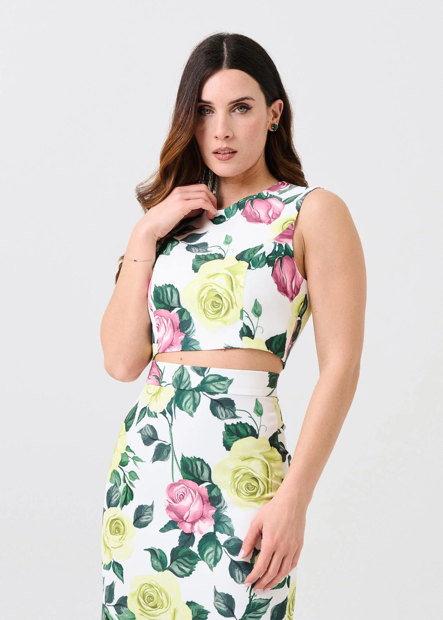 Top crop "Roselight" Silence Limited floreale
